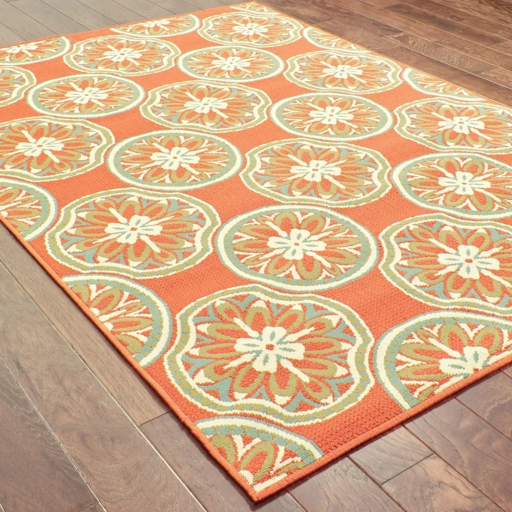 Vista Home Malta Floral Lattice Indoor-Outdoor Area Rug