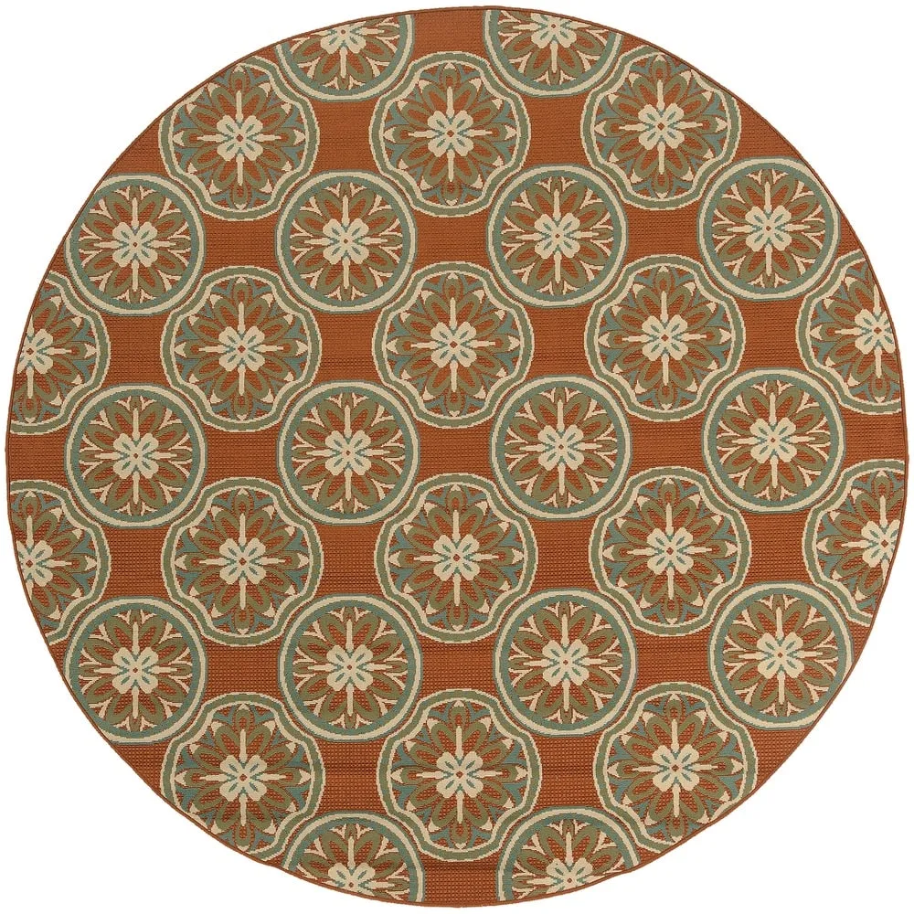 Vista Home Malta Floral Lattice Indoor-Outdoor Area Rug