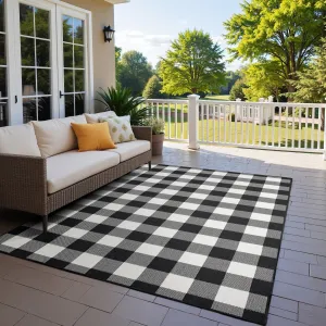 Vista Home Malta Gingham Check Indoor/Outdoor Area Rug