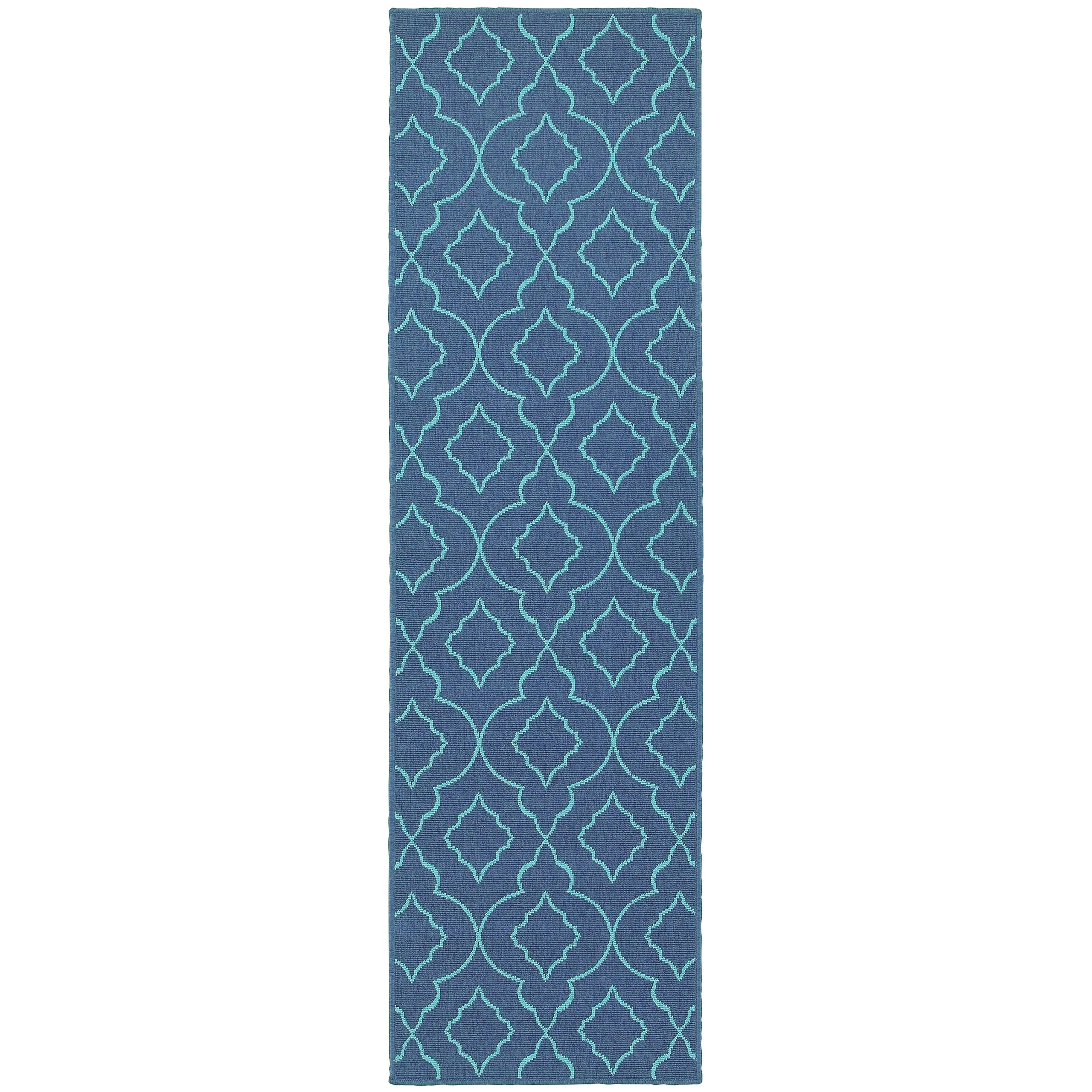 Vista Home Martinique Navy/Blue Lattice Indoor Outdoor Rug.