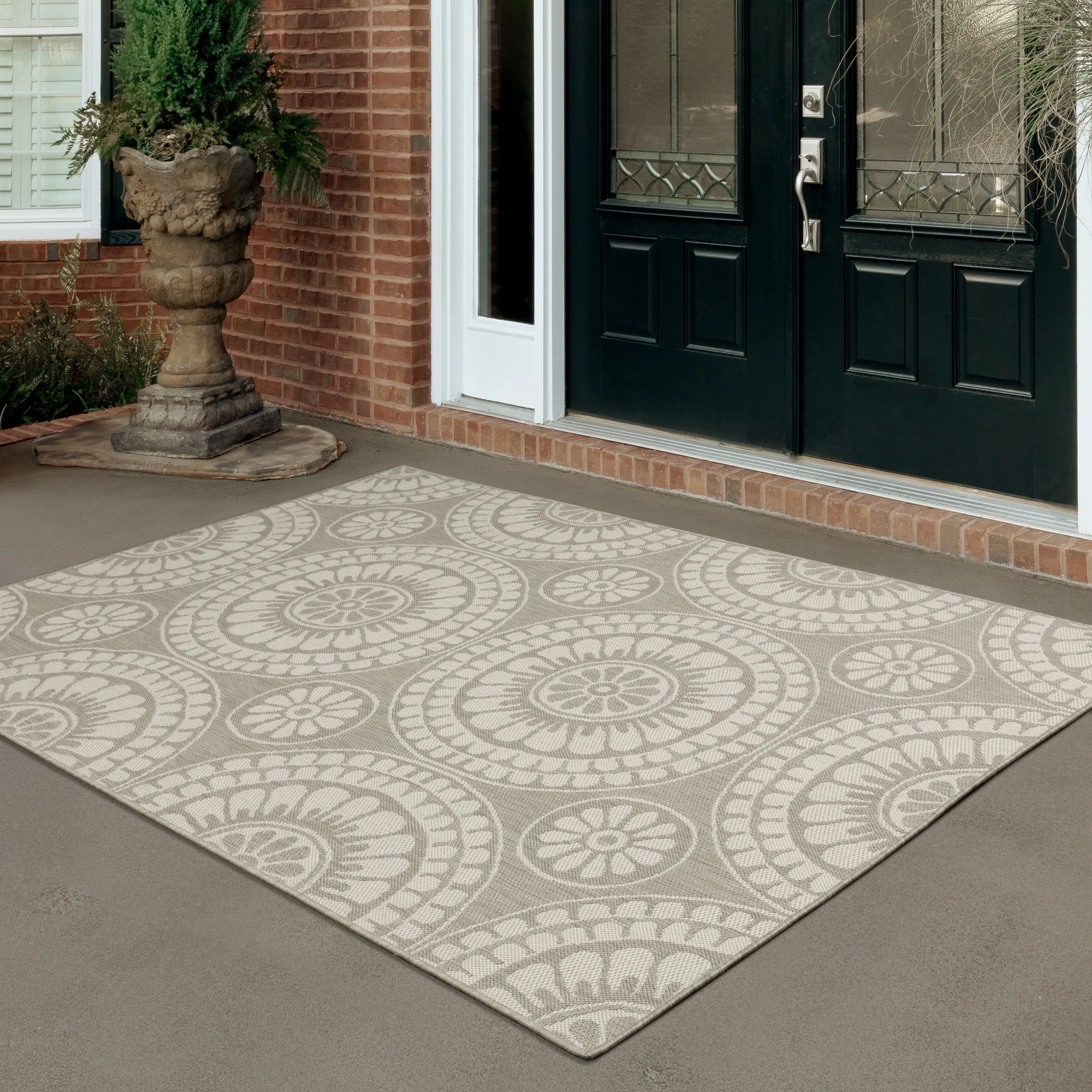 Vista Home Palmetto Floral Medallion Indoor/ Outdoor Area Rug