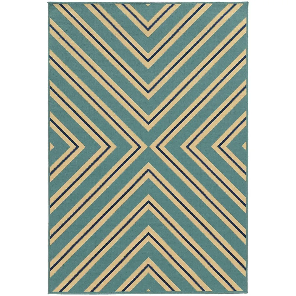 Vista Home Rio Mar Diagonal Stipe Indoor/ Outdoor Area Rug