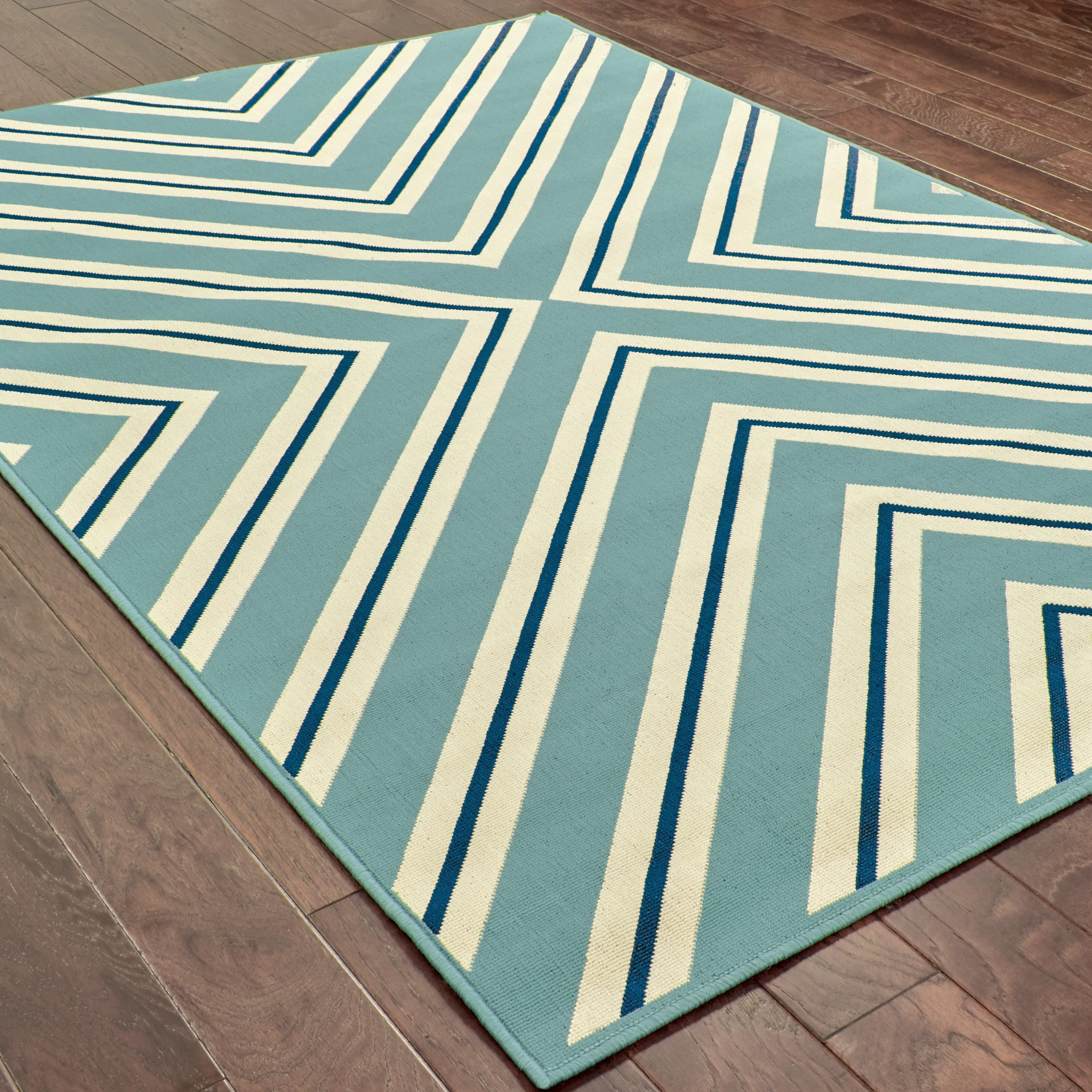 Vista Home Rio Mar Diagonal Stipe Indoor/ Outdoor Area Rug