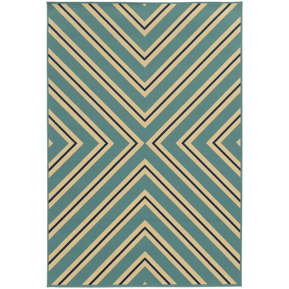 Vista Home Rio Mar Diagonal Stipe Indoor/ Outdoor Area Rug