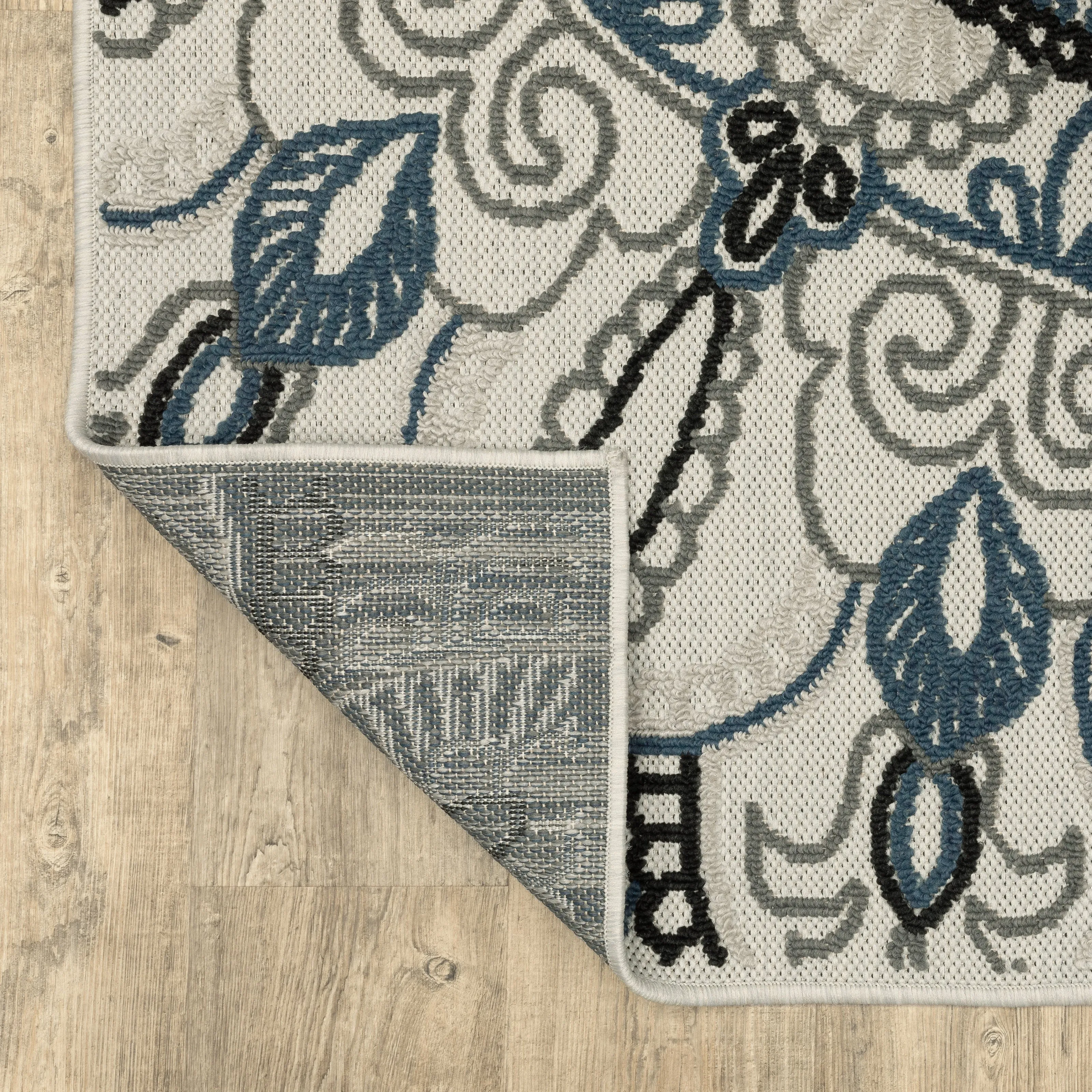 Vista Home Talcot Bohemian Medallion Gray/Blue Indoor-Outdoor Area Rug