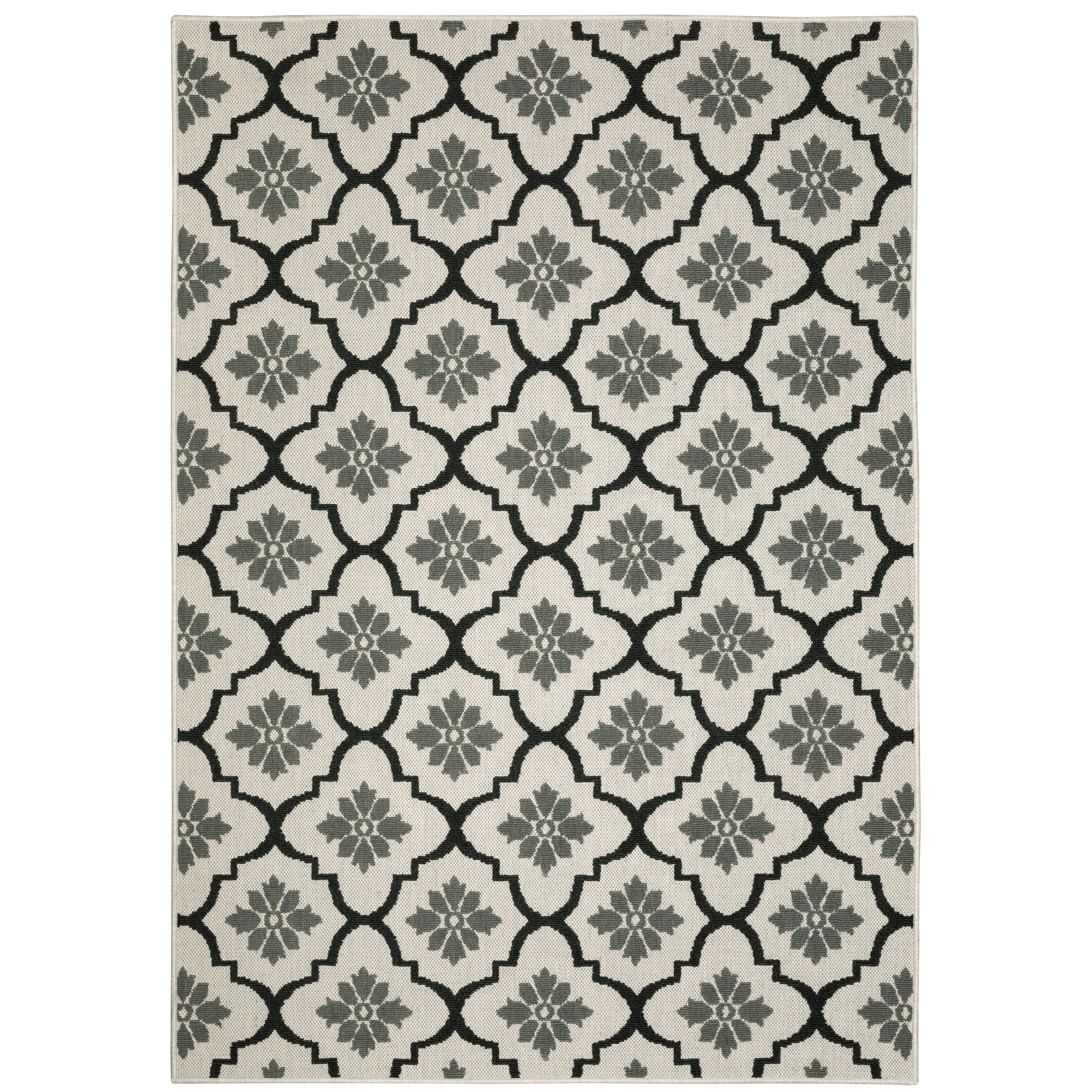 Vista Home Talcot Moroccan Trellis Grey/ Black Indoor-Outdoor Area Rug