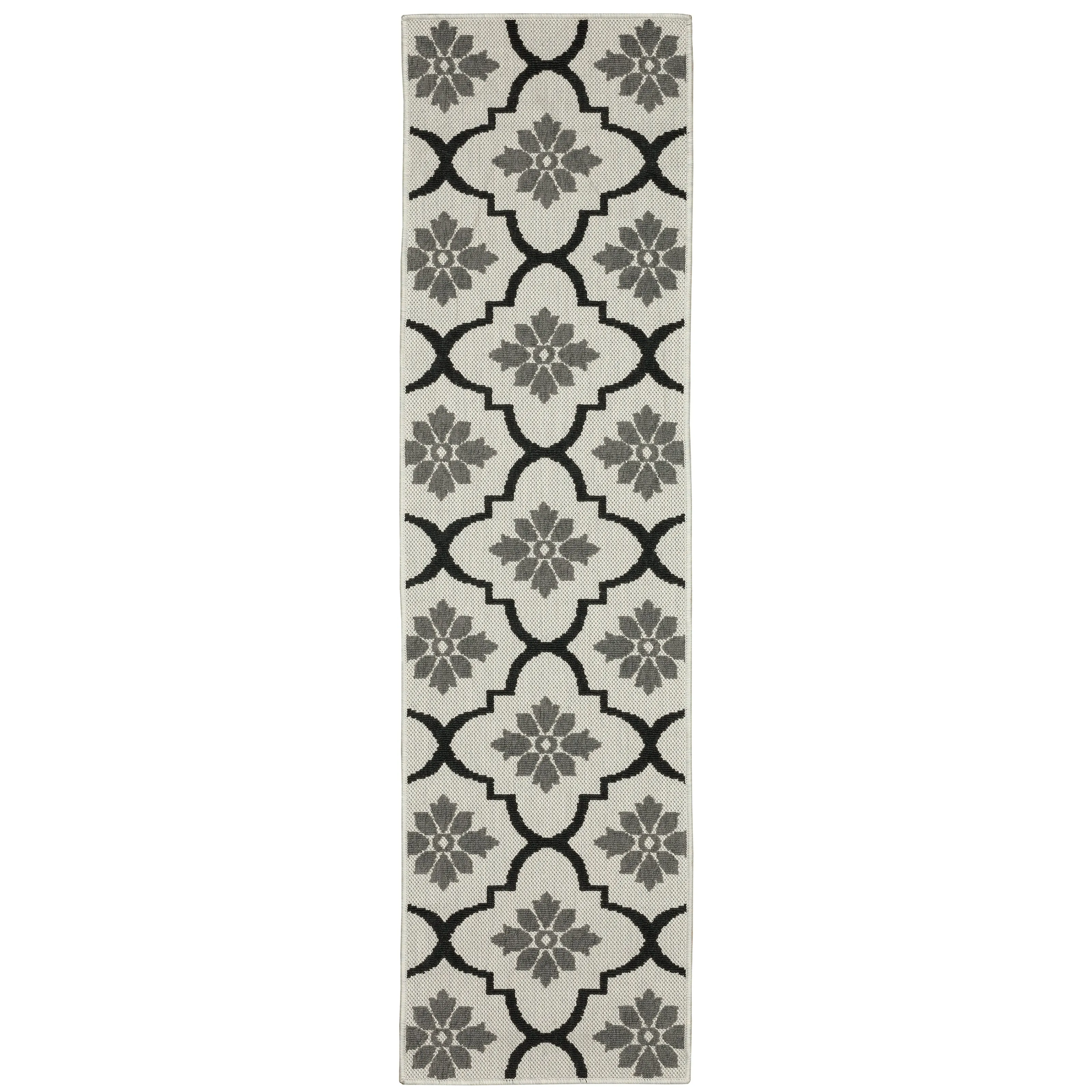 Vista Home Talcot Moroccan Trellis Grey/ Black Indoor-Outdoor Area Rug