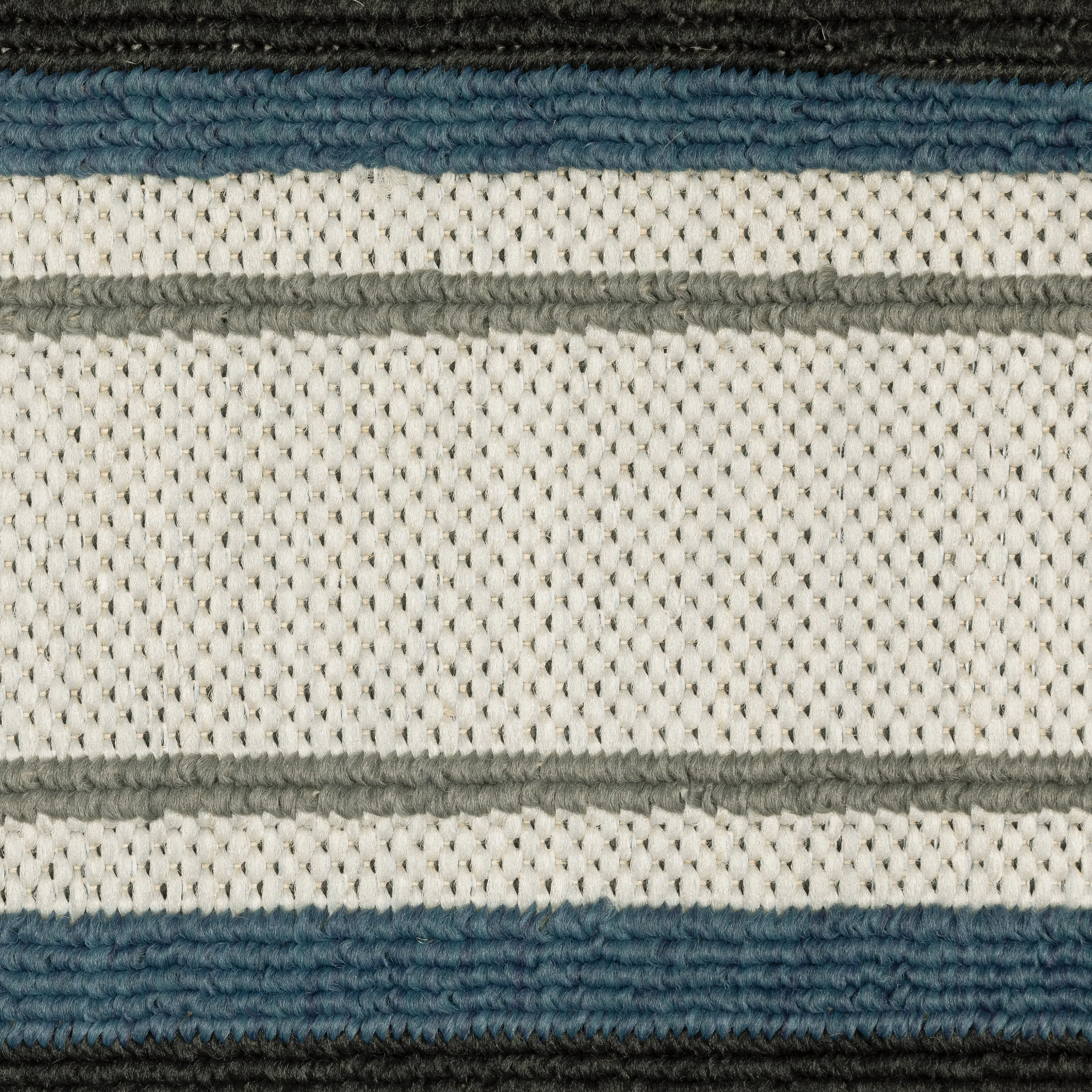 Vista Home Talcot Multi-Striped Grey/ Teal Indoor-Outdoor Area Rug