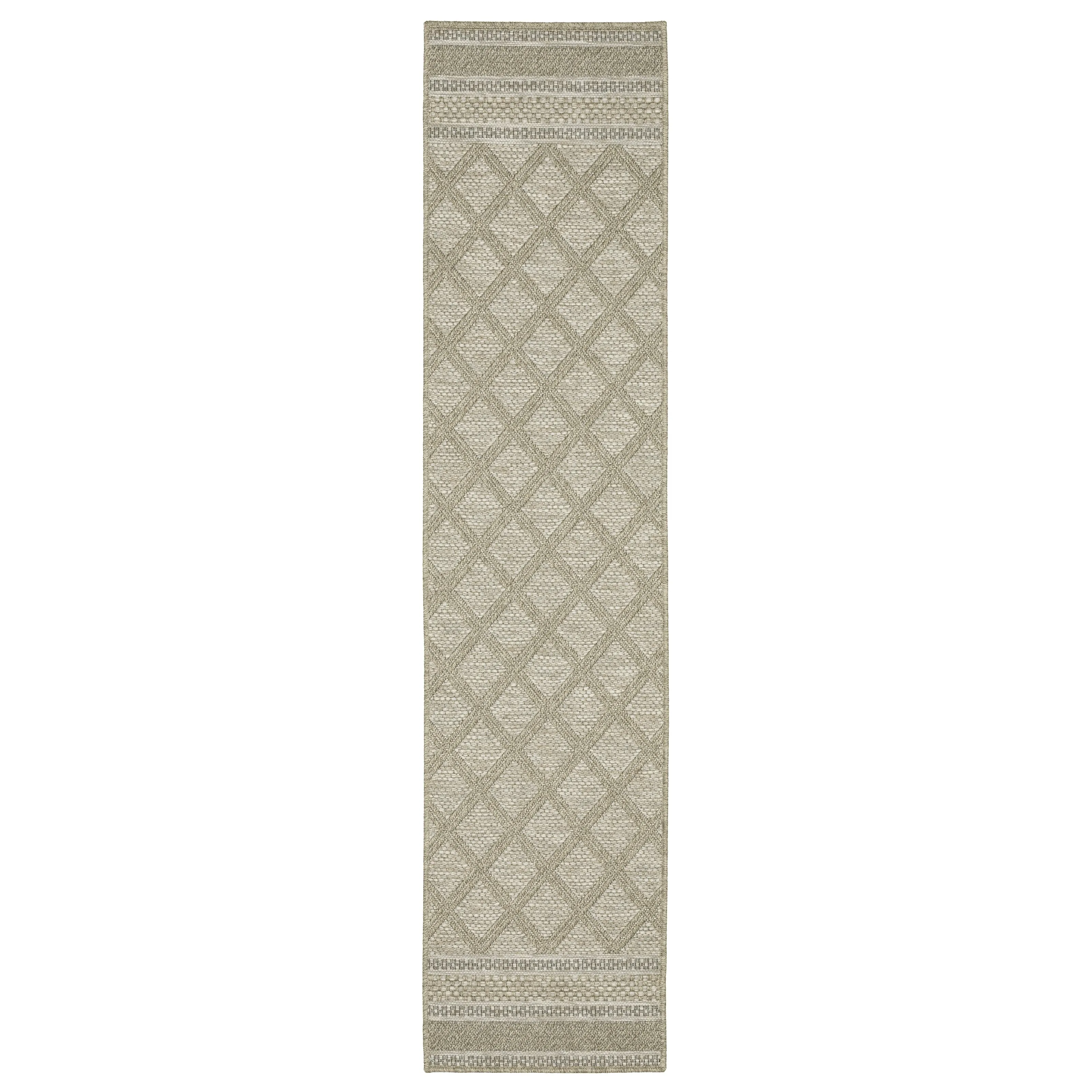 Vista Home Tangelo Diamond Lattice Beige/ Black Ultimate Performance Area Rug.