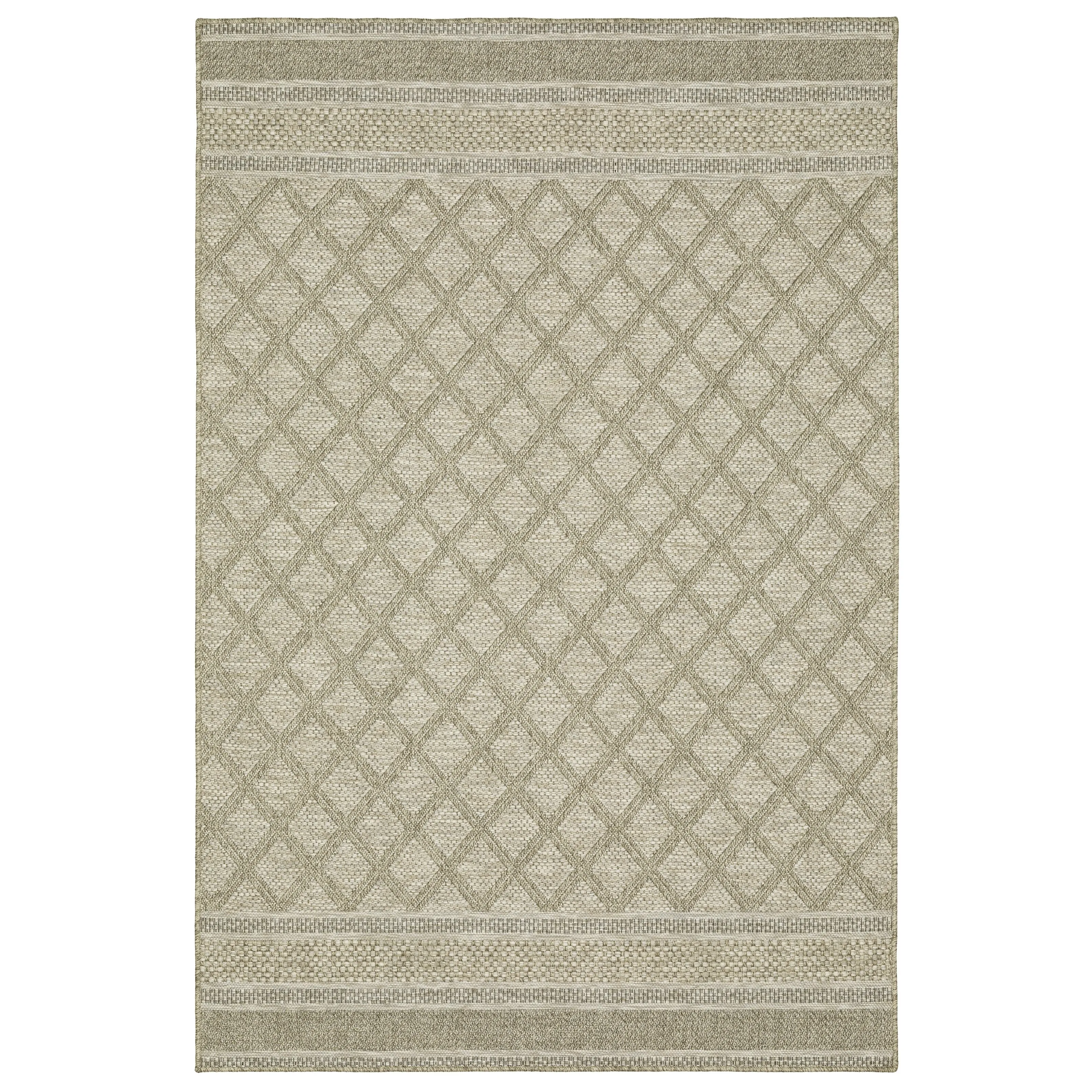 Vista Home Tangelo Diamond Lattice Beige/ Black Ultimate Performance Area Rug.