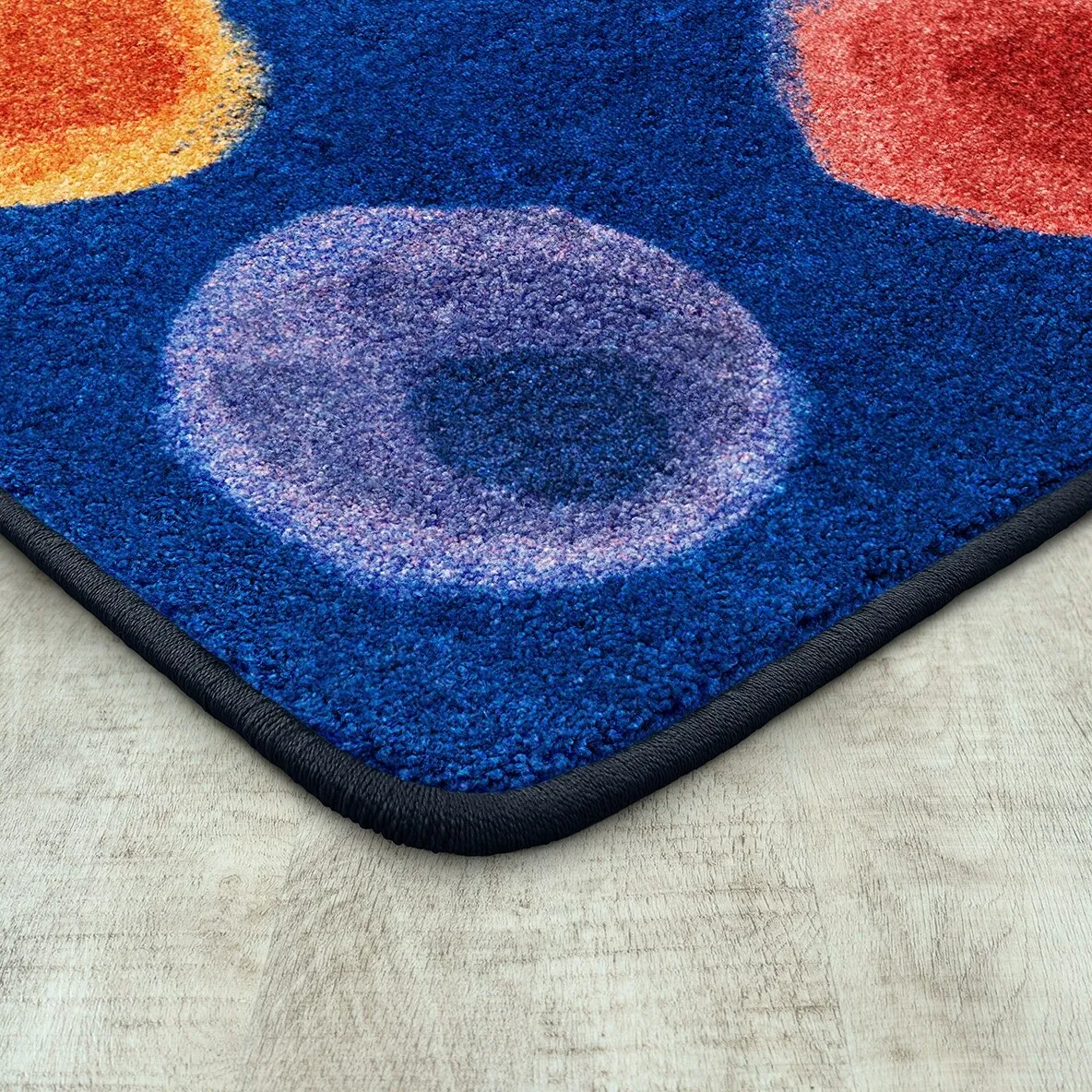 Watercolor Spots Rainbow Educational Nylon Area Rug