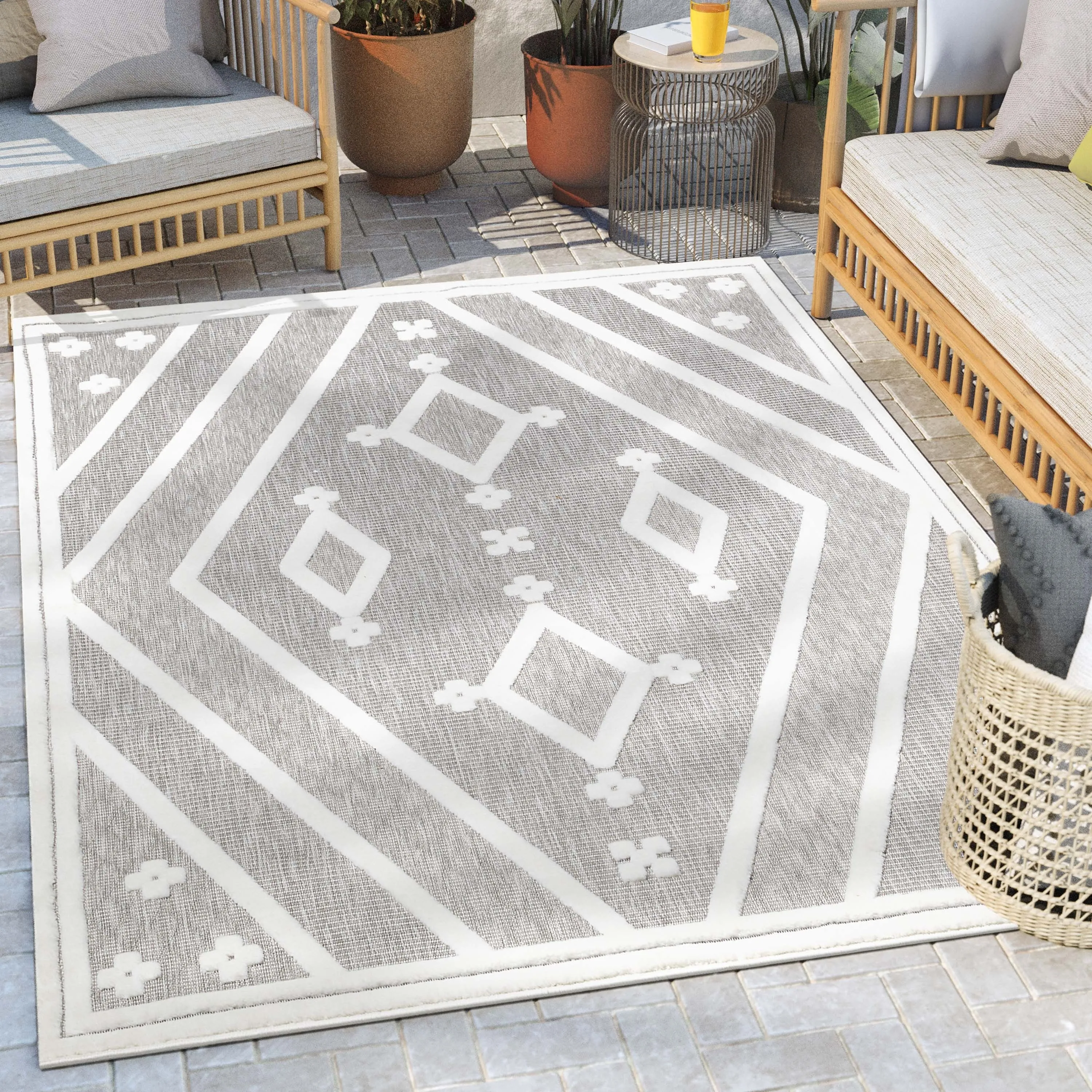 Well Woven Sila Mali Moroccan Tribal Indoor Outdoor Area Rug