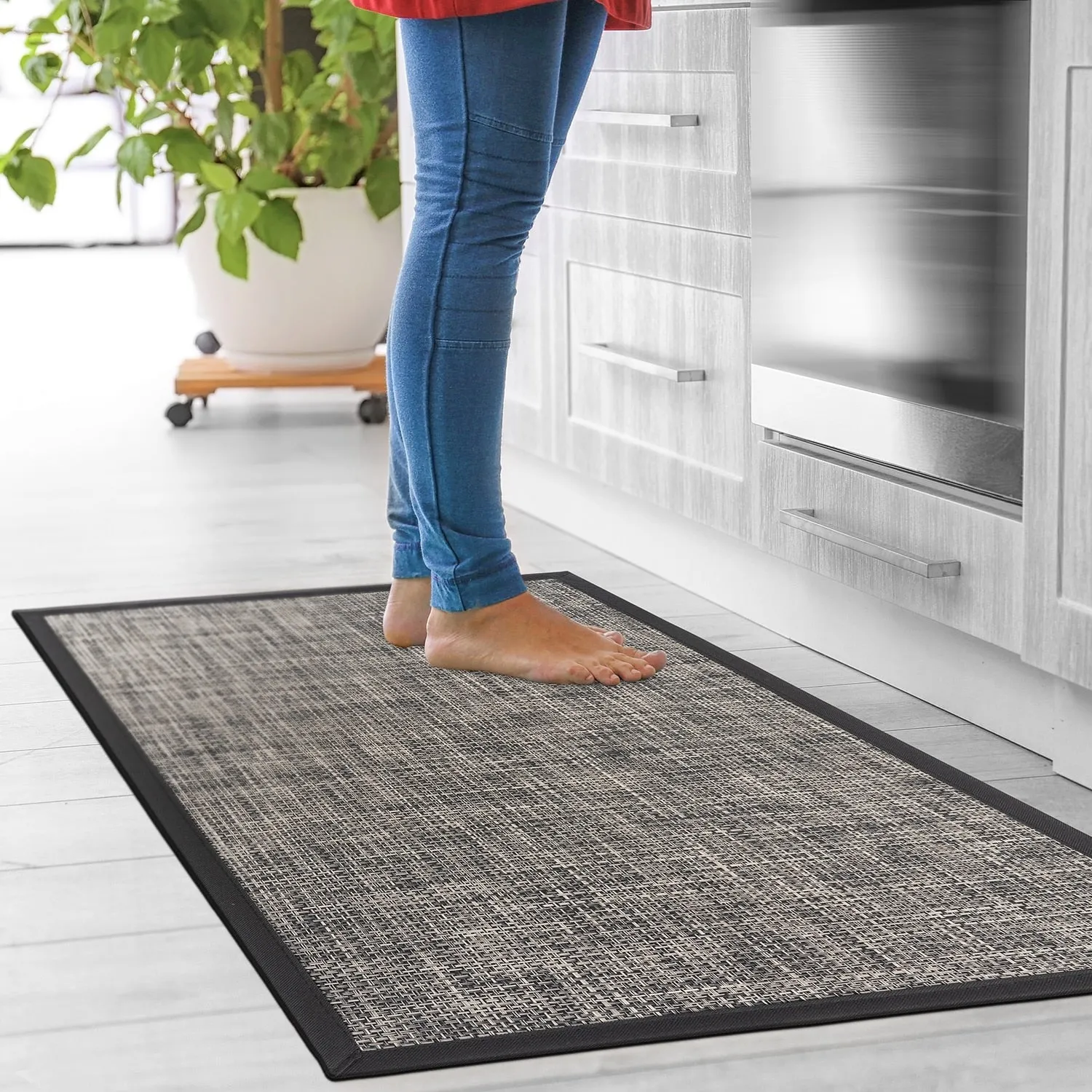 World Rug Gallery Basketweave Textline Anti-Fatigue Standing Mat