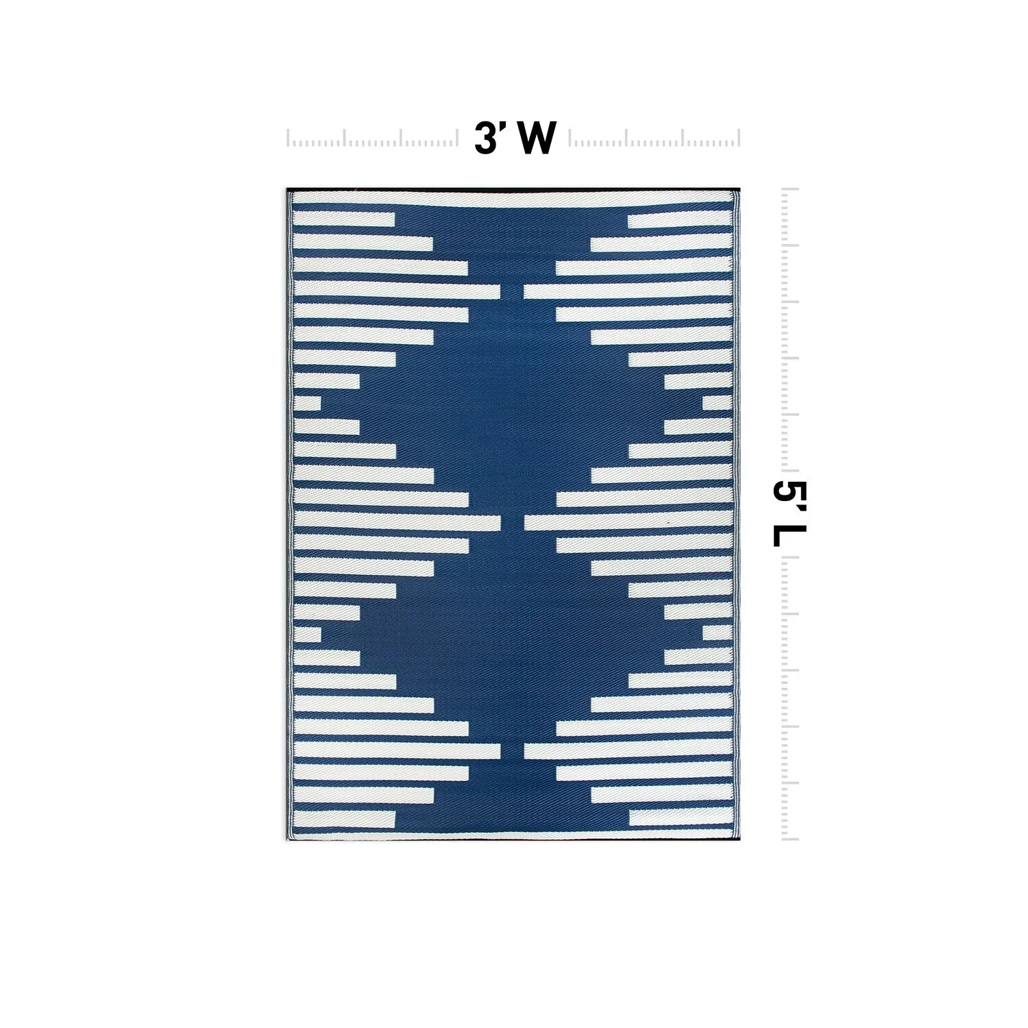 World Rug Gallery Bohemian Stripe Diamond Reversible Recycled Plastic Outdoor Rugs