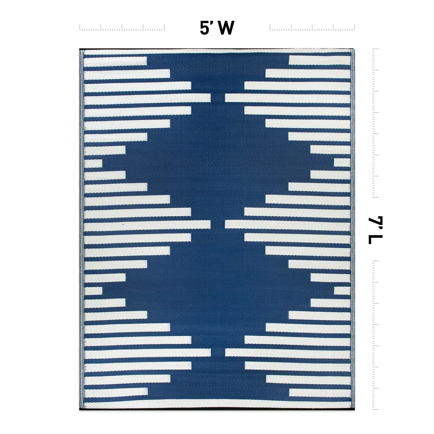 World Rug Gallery Bohemian Stripe Diamond Reversible Recycled Plastic Outdoor Rugs