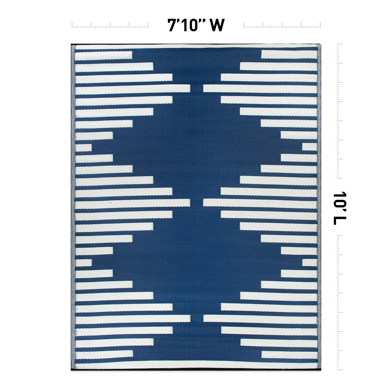 World Rug Gallery Bohemian Stripe Diamond Reversible Recycled Plastic Outdoor Rugs