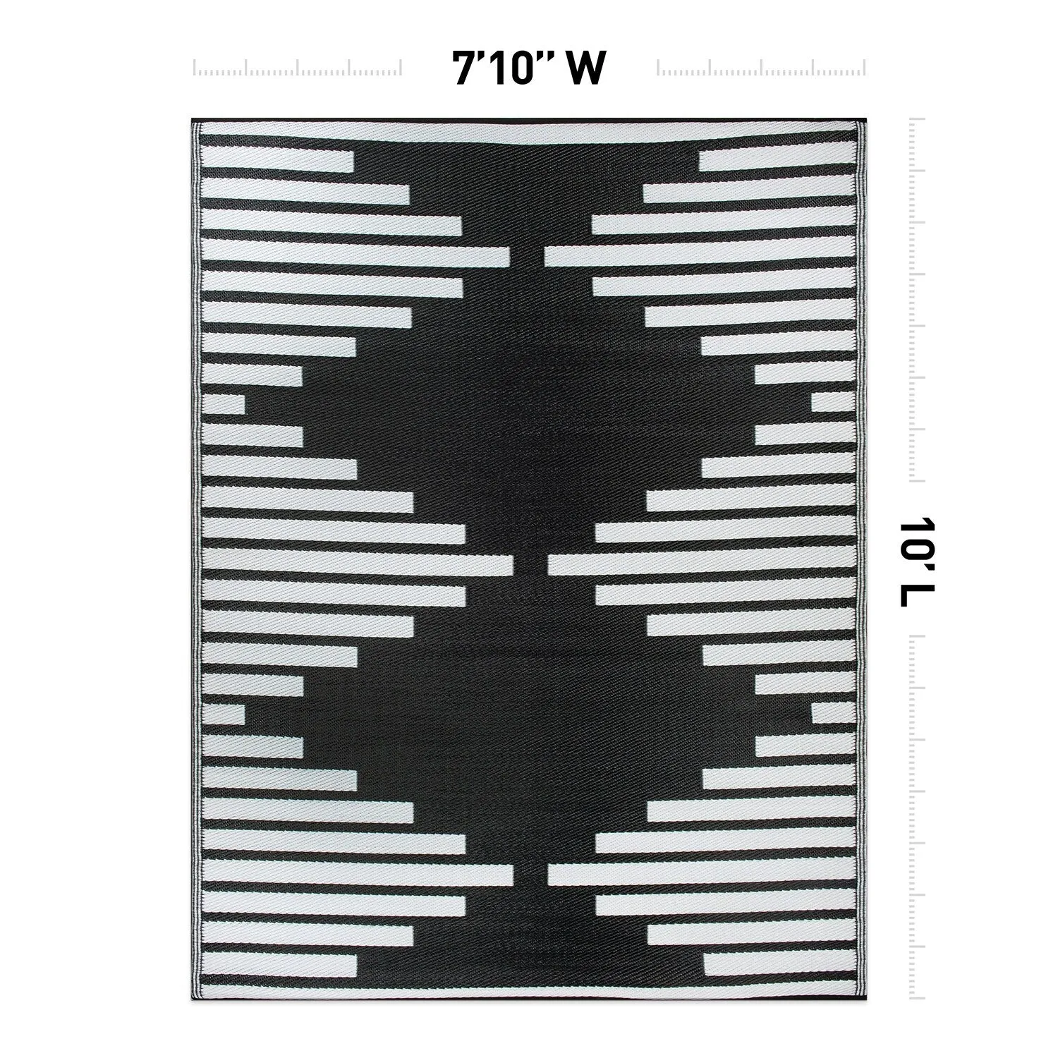 World Rug Gallery Bohemian Stripe Diamond Reversible Recycled Plastic Outdoor Rugs