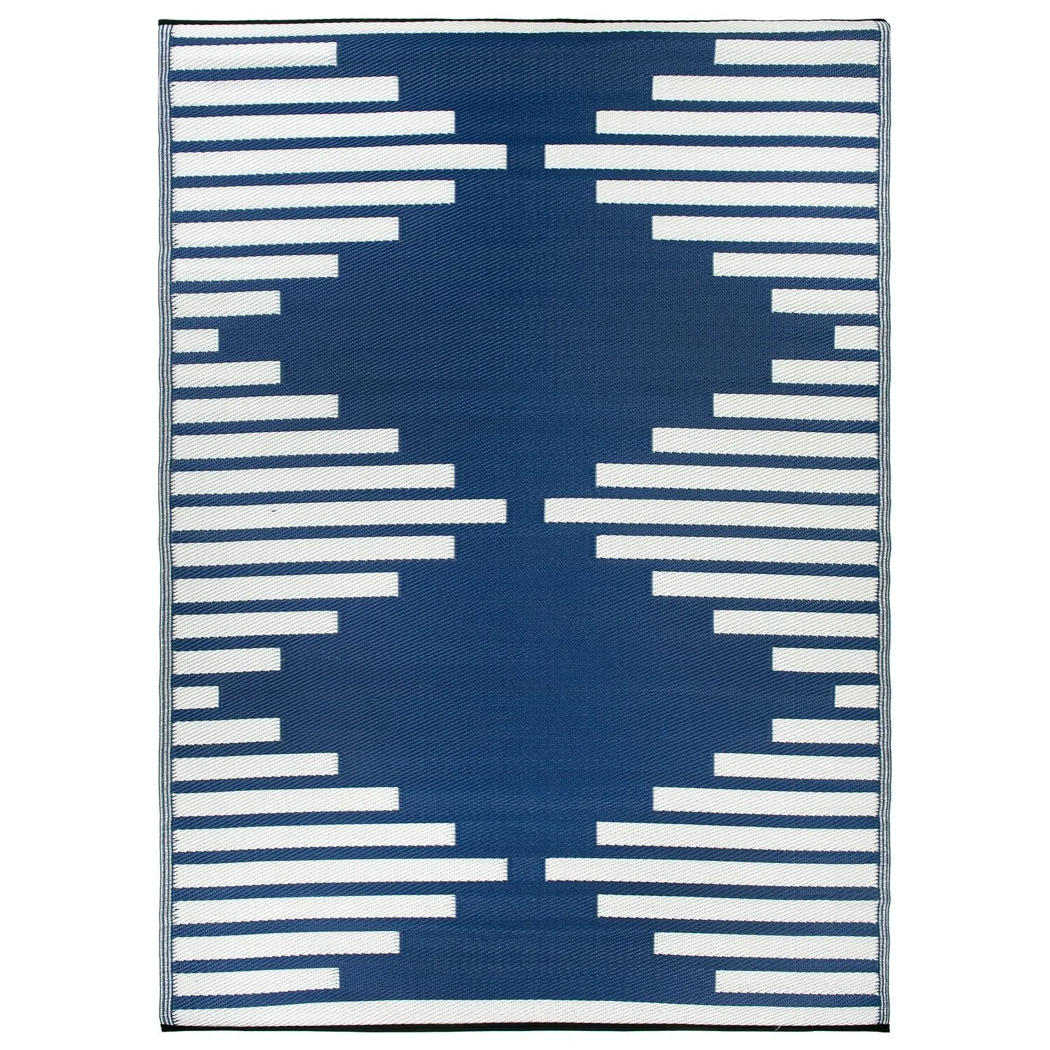 World Rug Gallery Bohemian Stripe Diamond Reversible Recycled Plastic Outdoor Rugs
