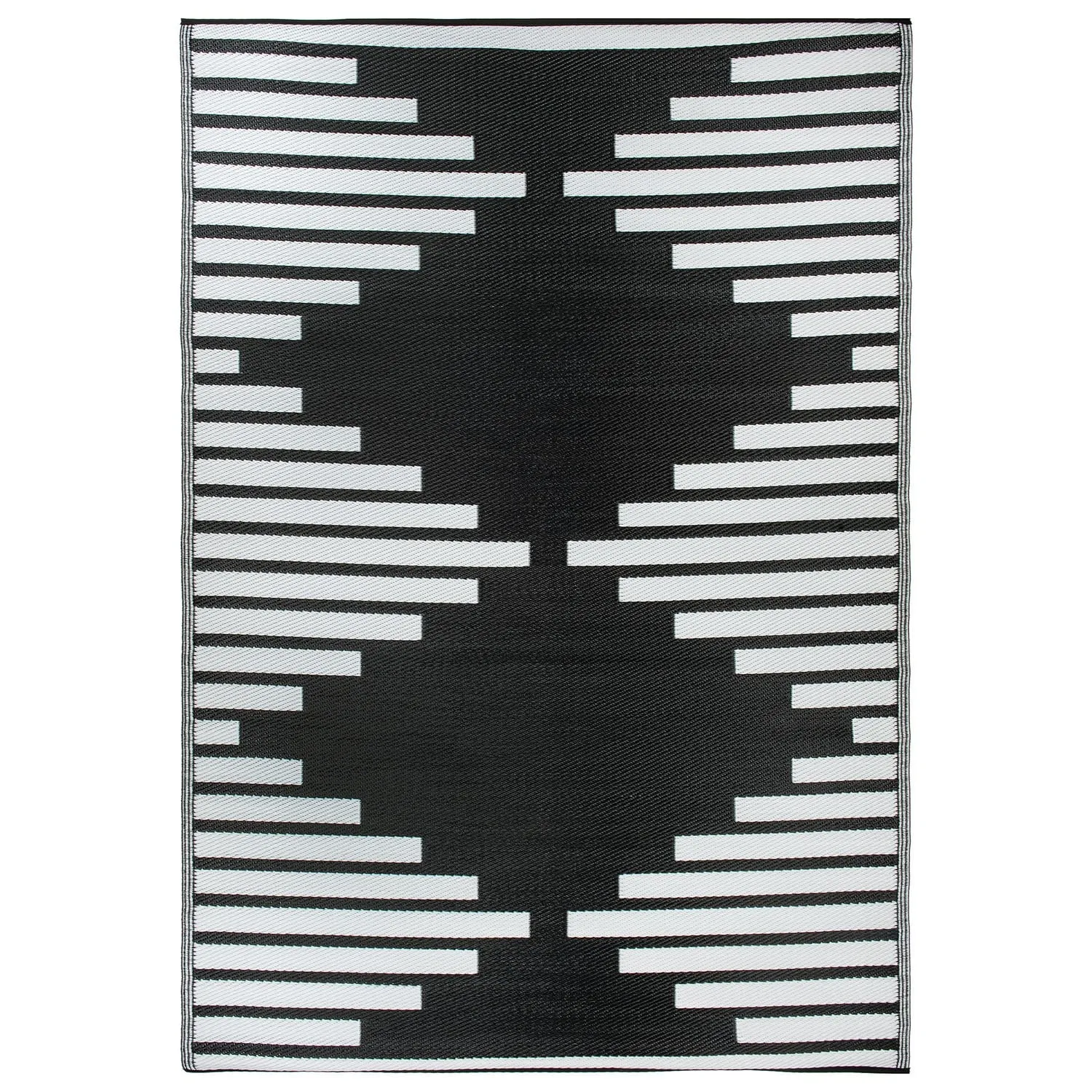 World Rug Gallery Bohemian Stripe Diamond Reversible Recycled Plastic Outdoor Rugs