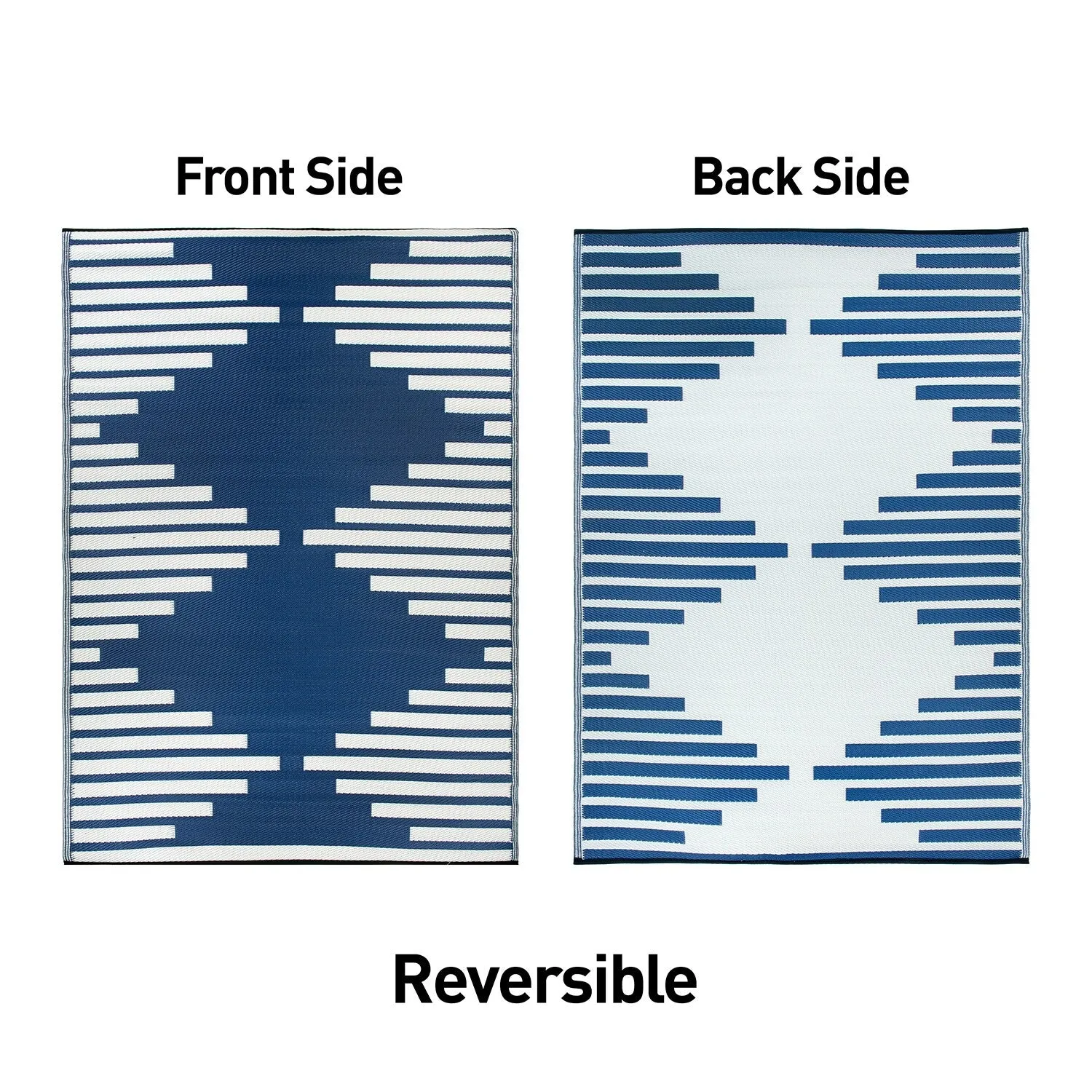 World Rug Gallery Bohemian Stripe Diamond Reversible Recycled Plastic Outdoor Rugs