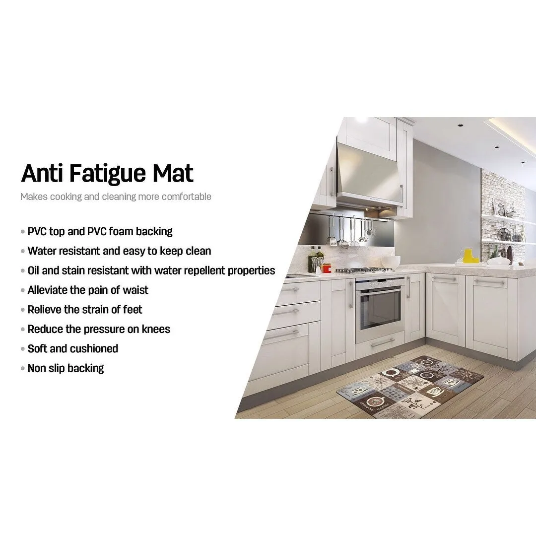 World Rug Gallery Coffee Kitchen Anti Fatigue Standing Mat