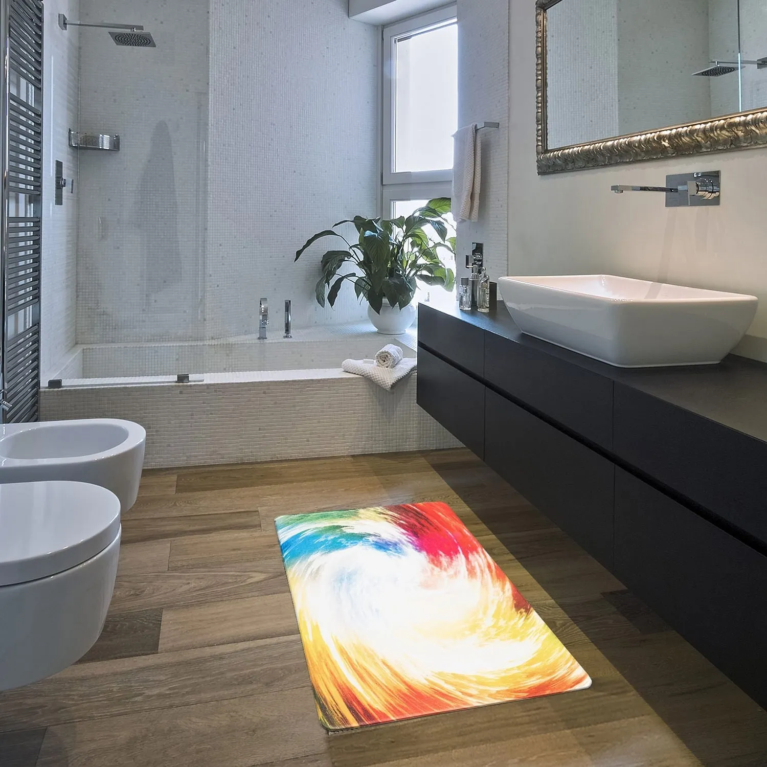 World Rug Gallery Contemporary Waves Anti-Fatigue Standing Mat