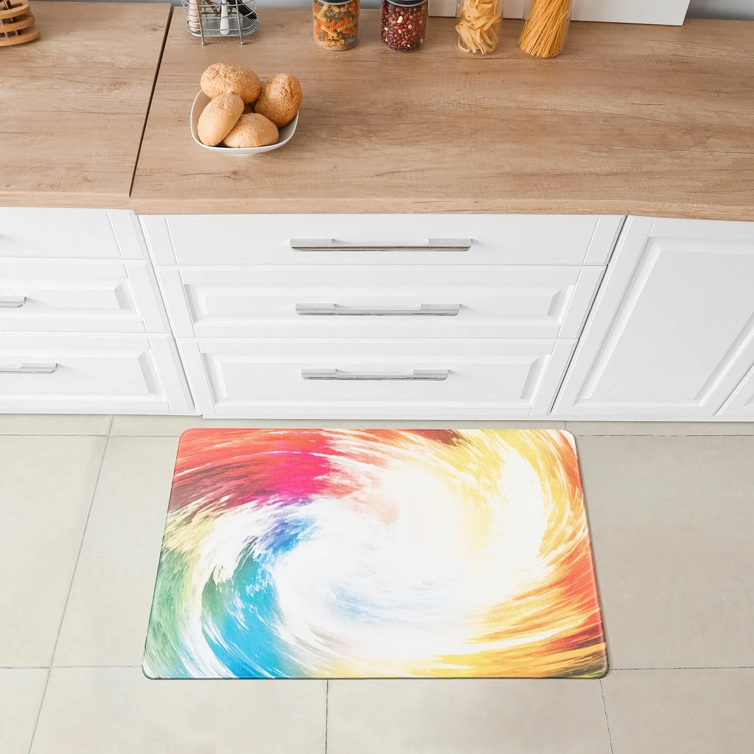 World Rug Gallery Contemporary Waves Anti-Fatigue Standing Mat