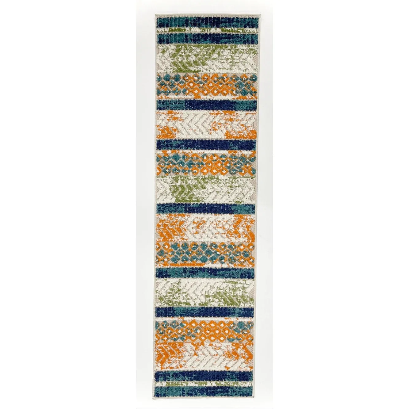 World Rug Gallery Distressed Geometric Indoor/Outdoor Area Rug