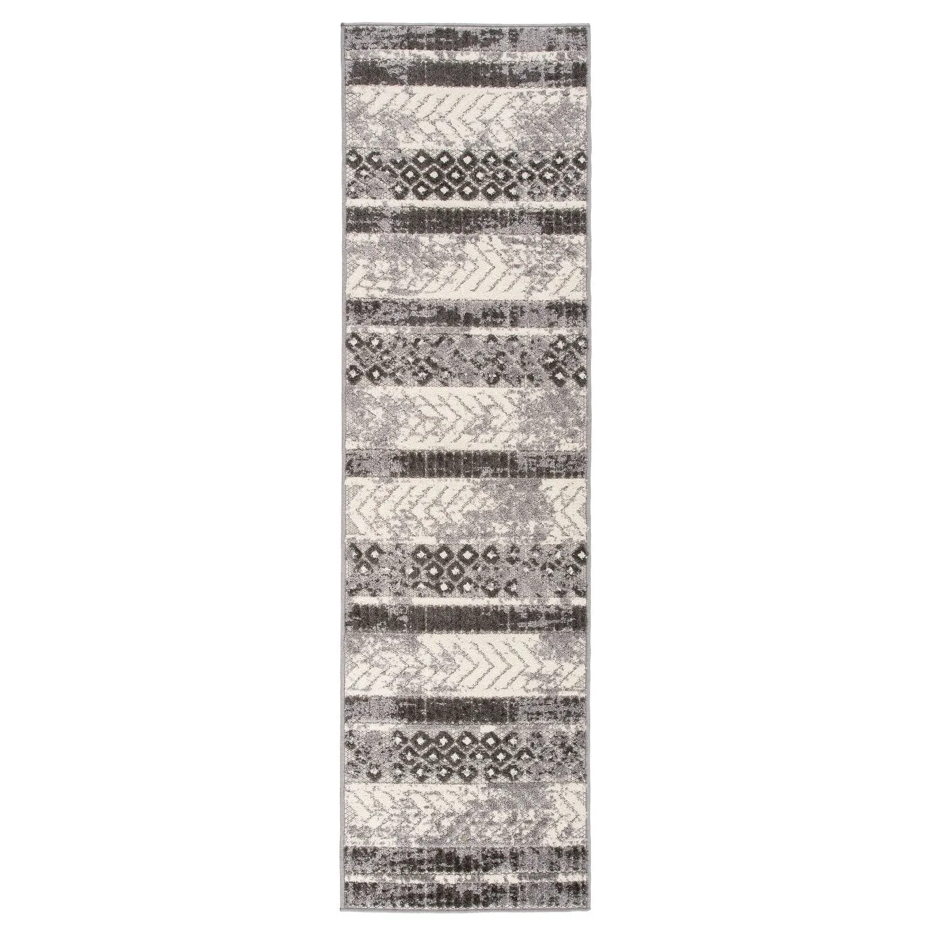 World Rug Gallery Distressed Geometric Indoor/Outdoor Area Rug