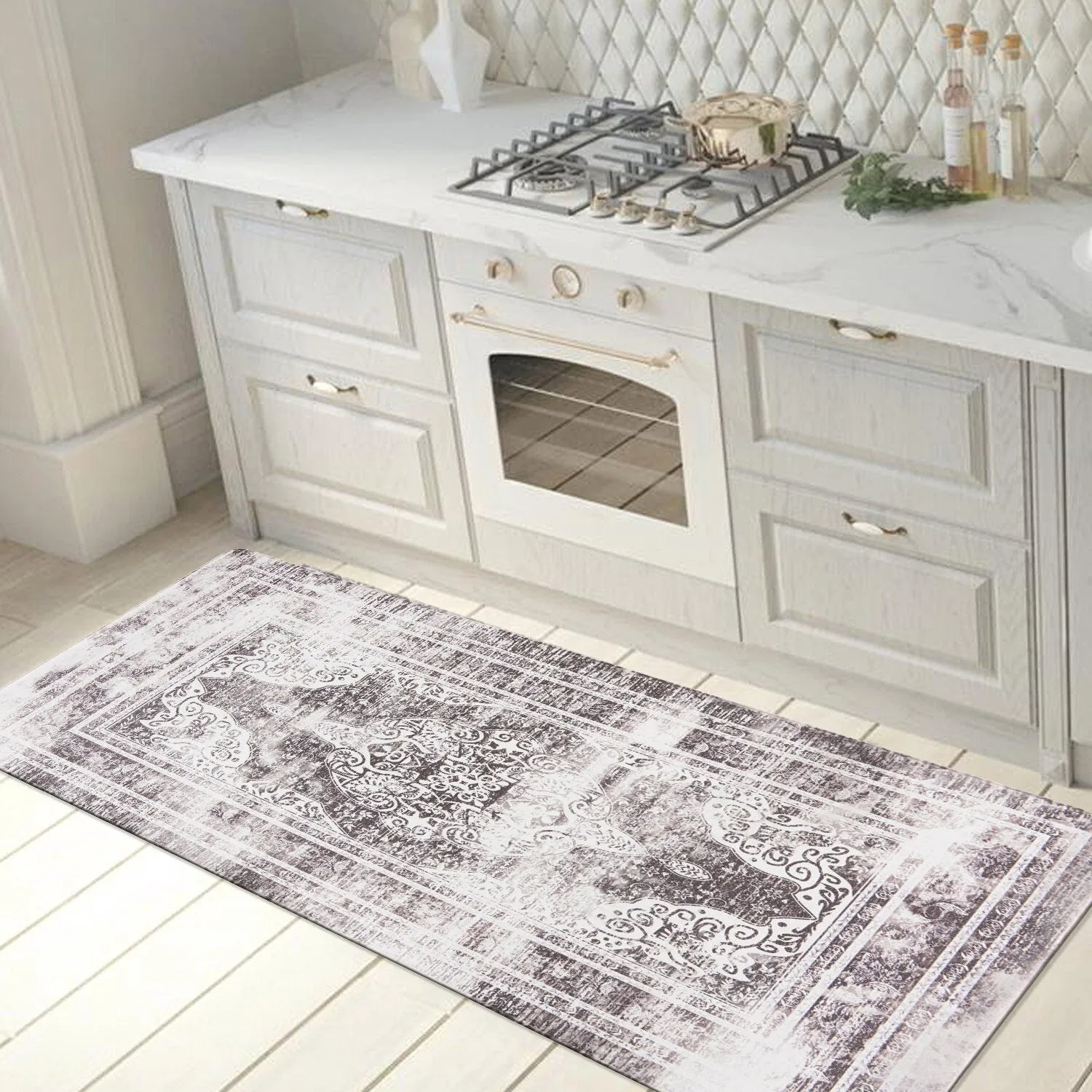 World Rug Gallery Distressed Traditional Anti-Fatigue Standing Mat - 18x47
