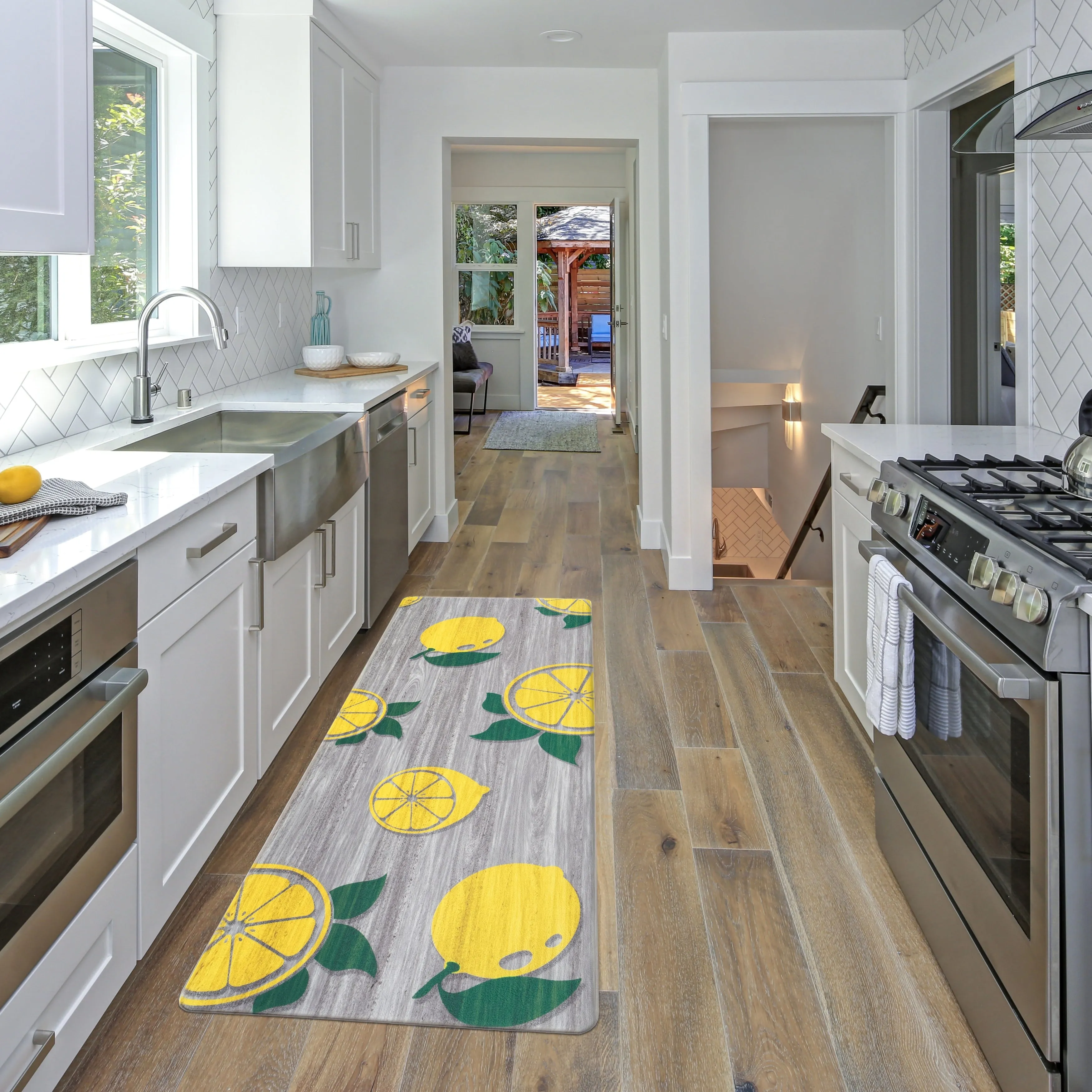 World Rug Gallery Lemon Pattern Anti Fatigue Standing Mat