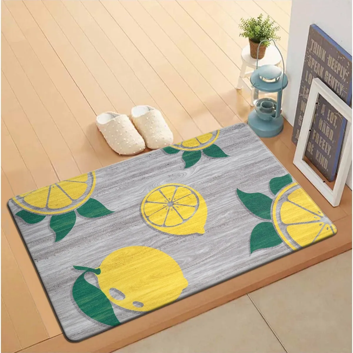 World Rug Gallery Lemon Pattern Anti Fatigue Standing Mat