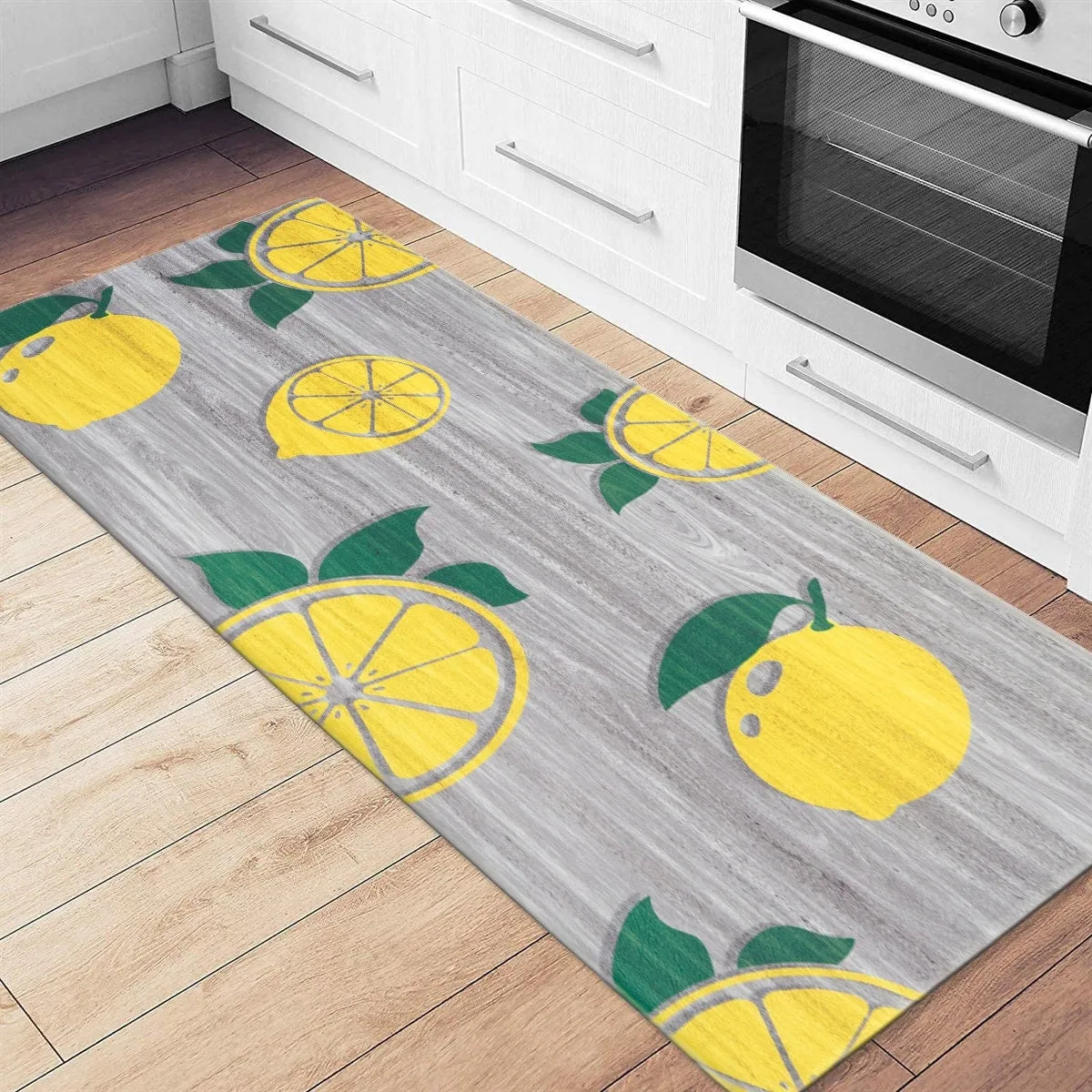 World Rug Gallery Lemon Pattern Anti Fatigue Standing Mat