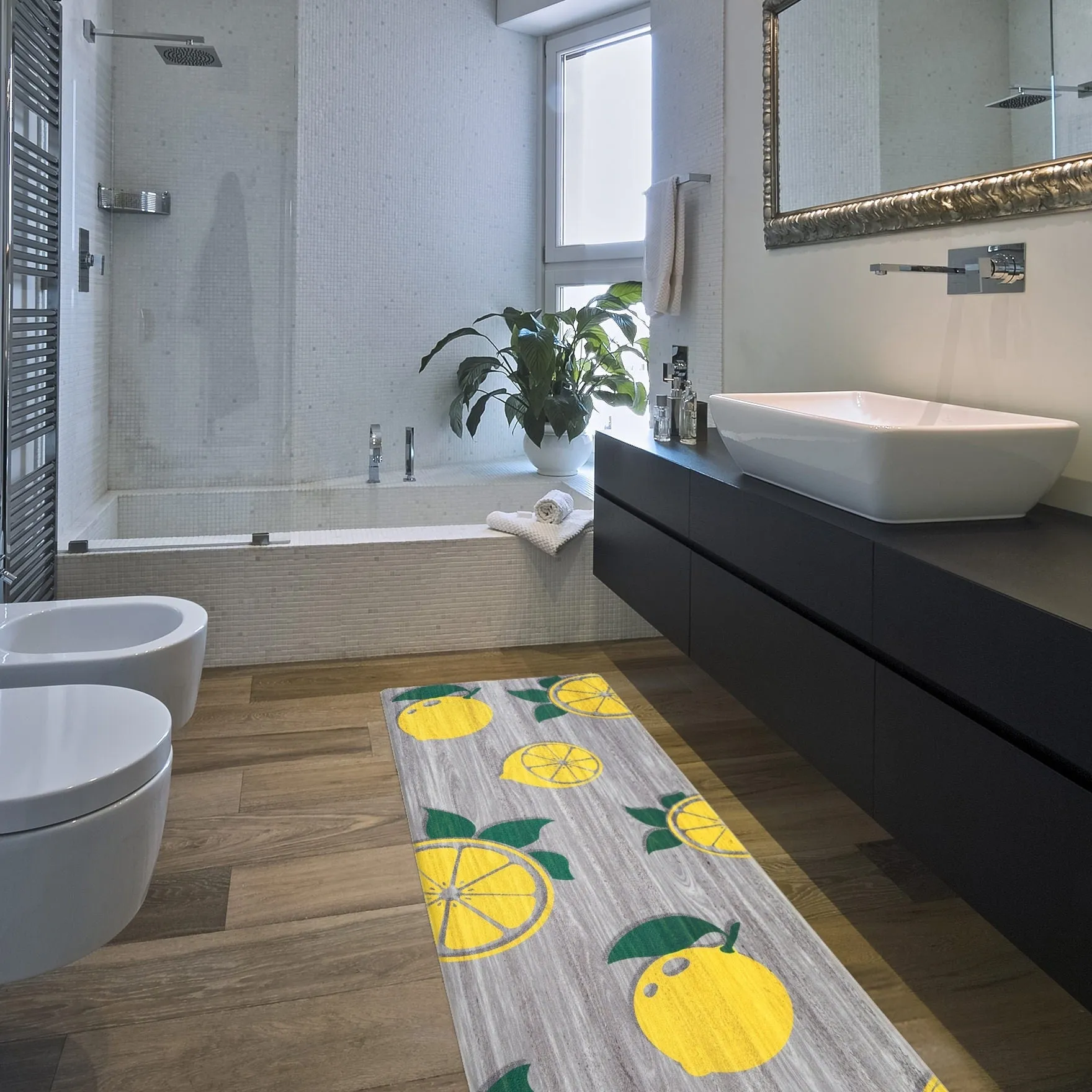 World Rug Gallery Lemon Pattern Anti Fatigue Standing Mat