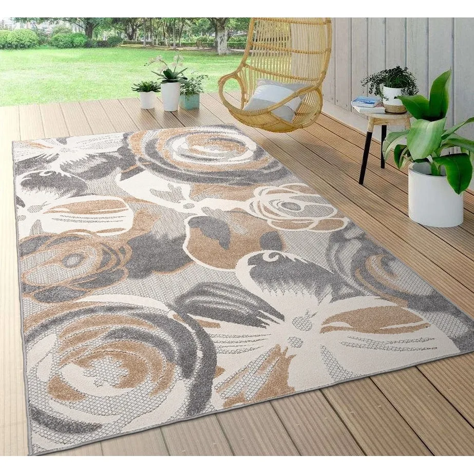World Rug Gallery Modern Floral Indoor/Outdoor Area Rug