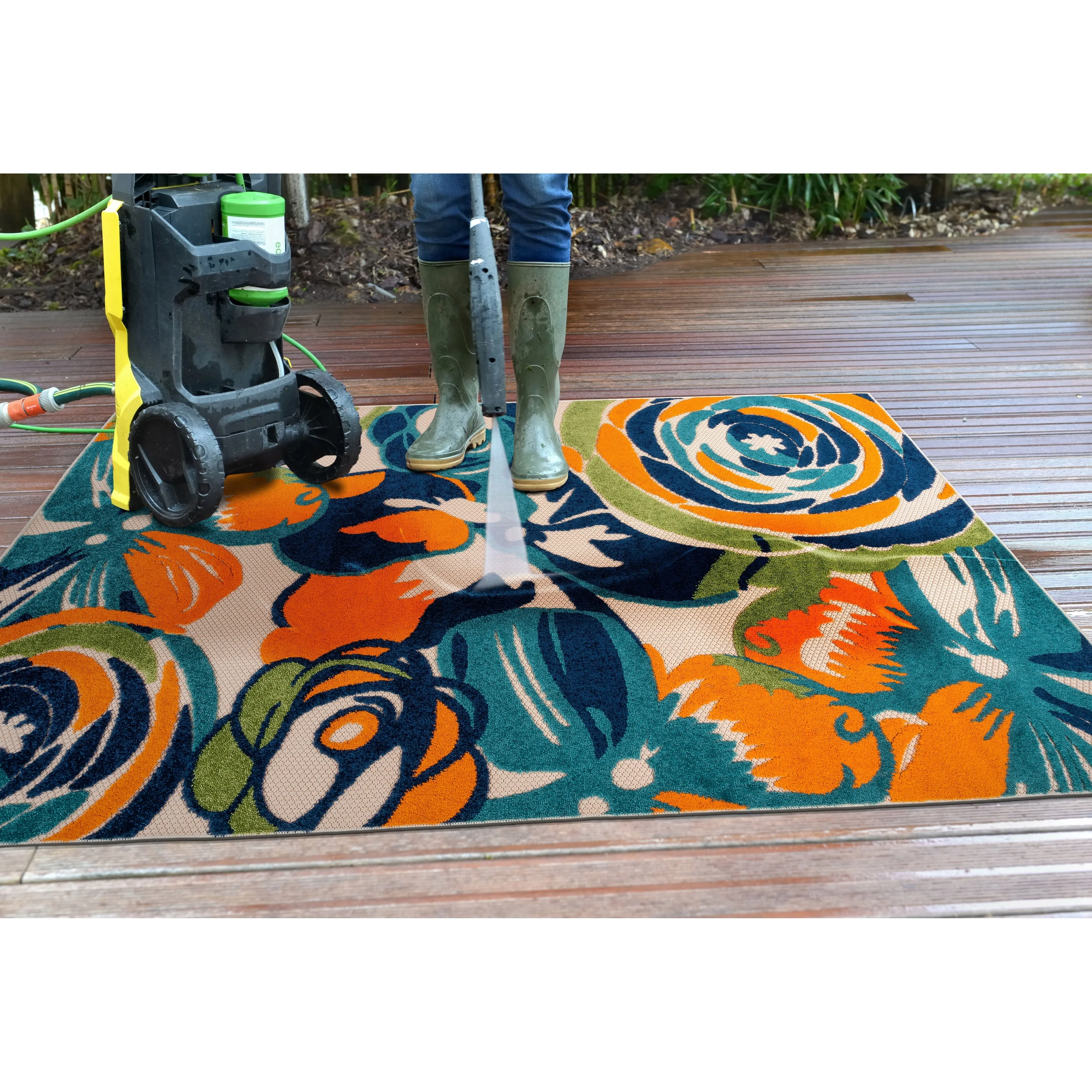 World Rug Gallery Modern Floral Indoor/Outdoor Area Rug