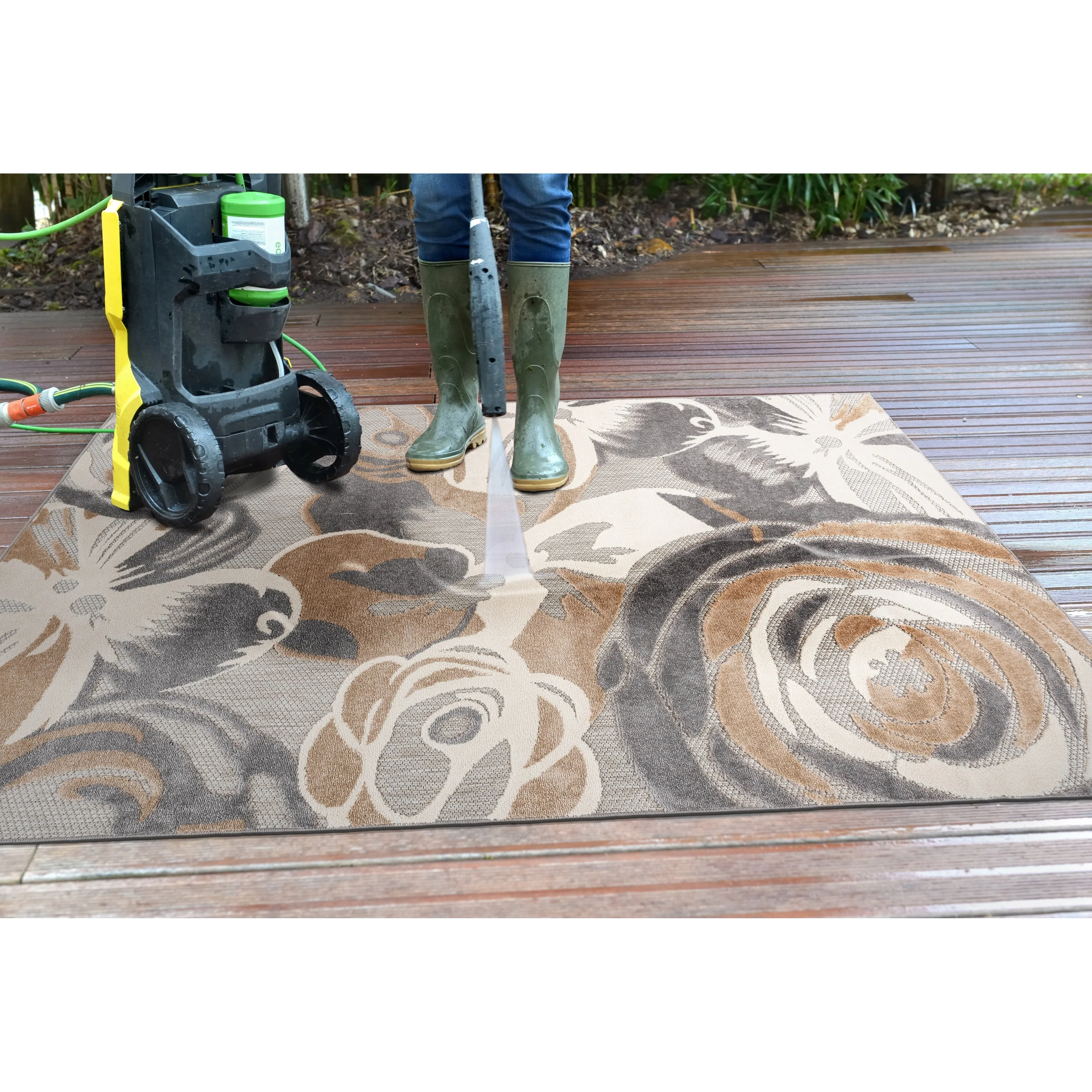 World Rug Gallery Modern Floral Indoor/Outdoor Area Rug