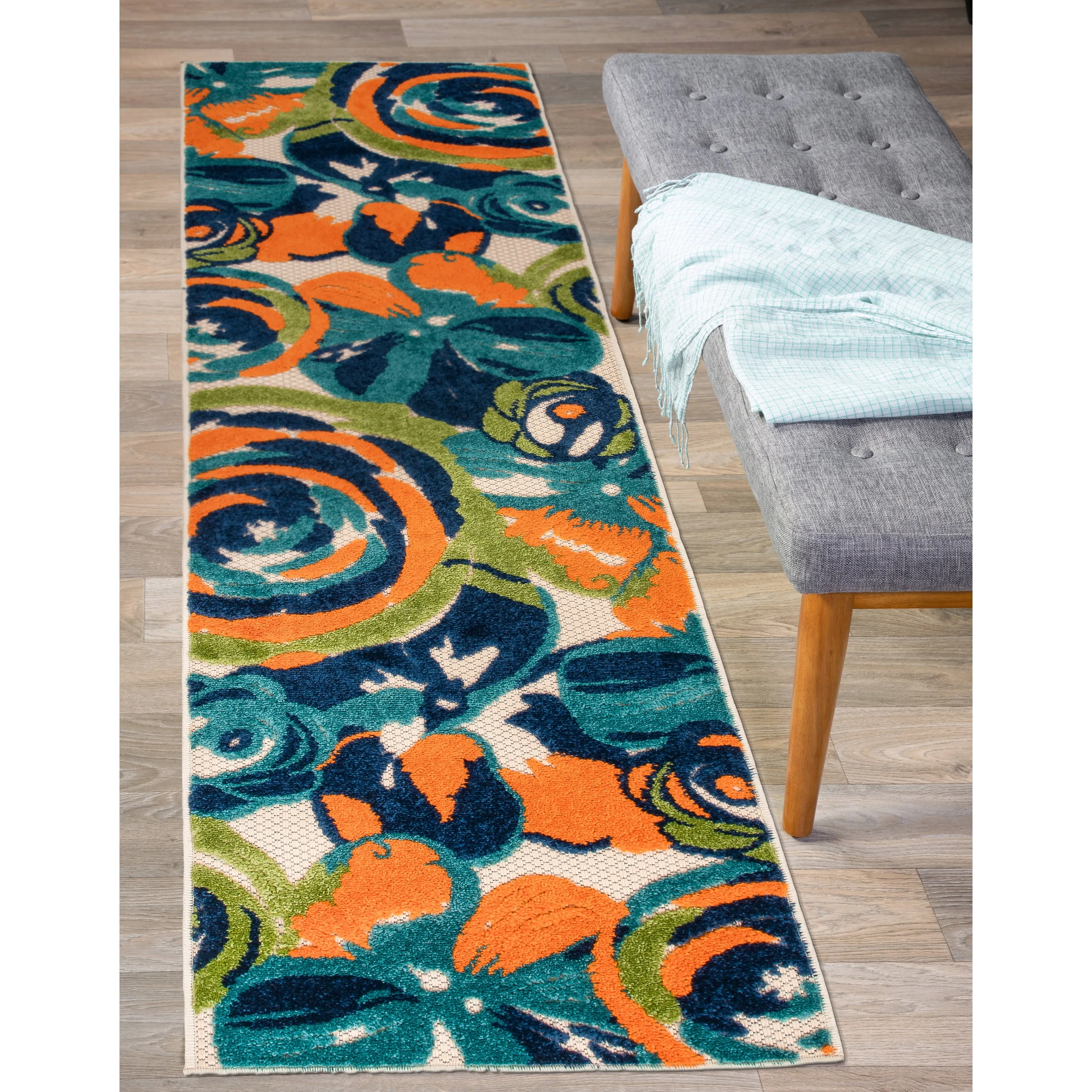World Rug Gallery Modern Floral Indoor/Outdoor Area Rug