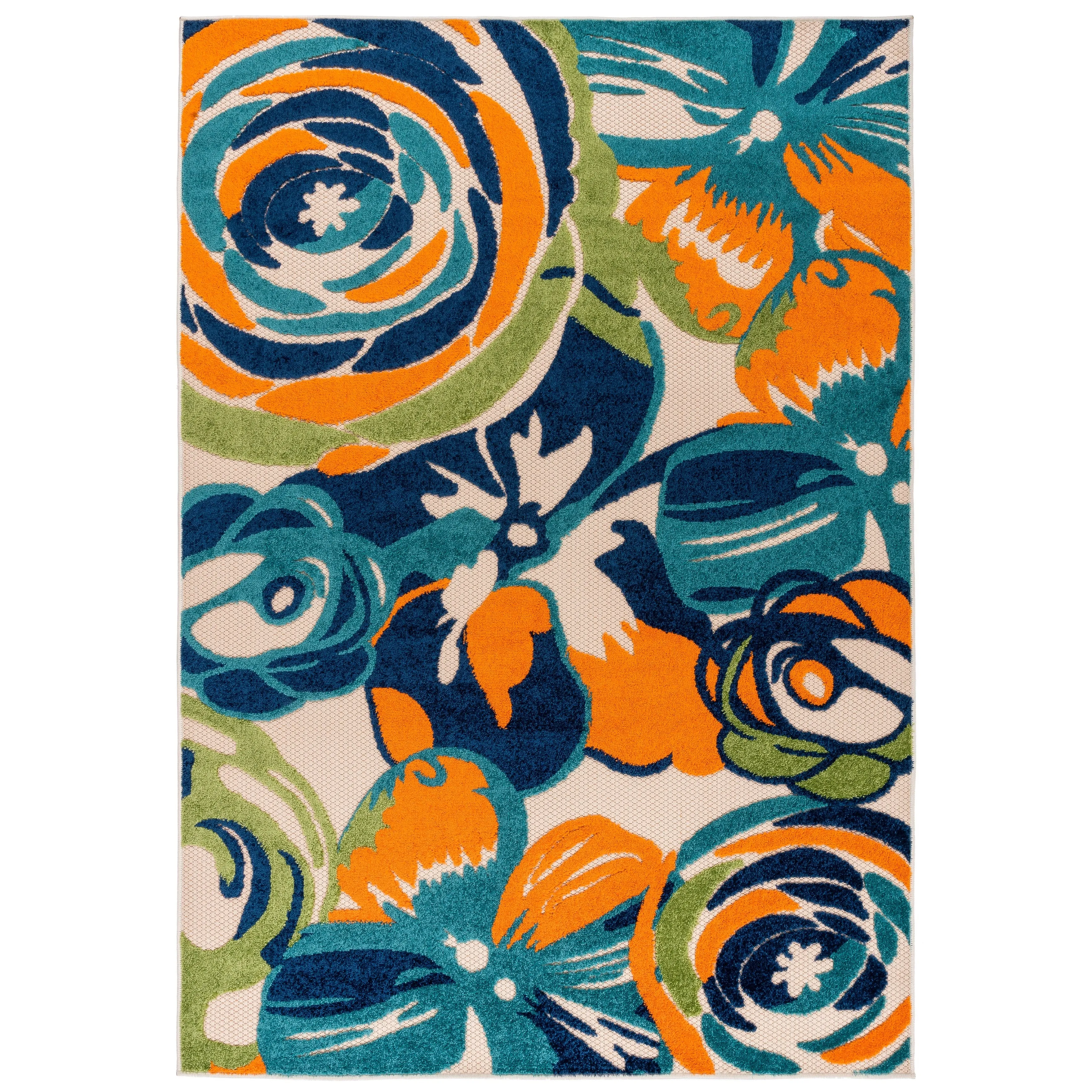 World Rug Gallery Modern Floral Indoor/Outdoor Area Rug