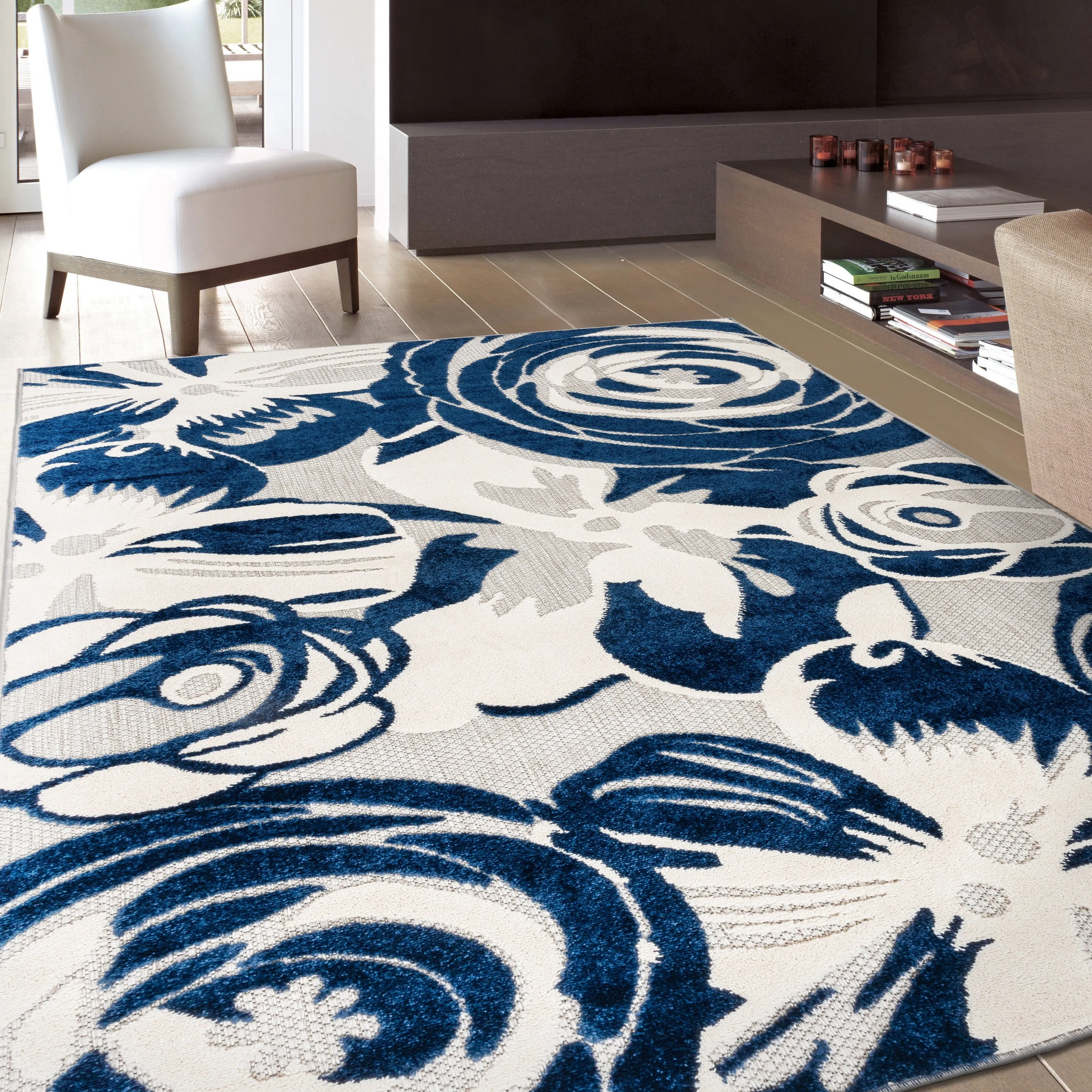World Rug Gallery Modern Floral Indoor/Outdoor Area Rug