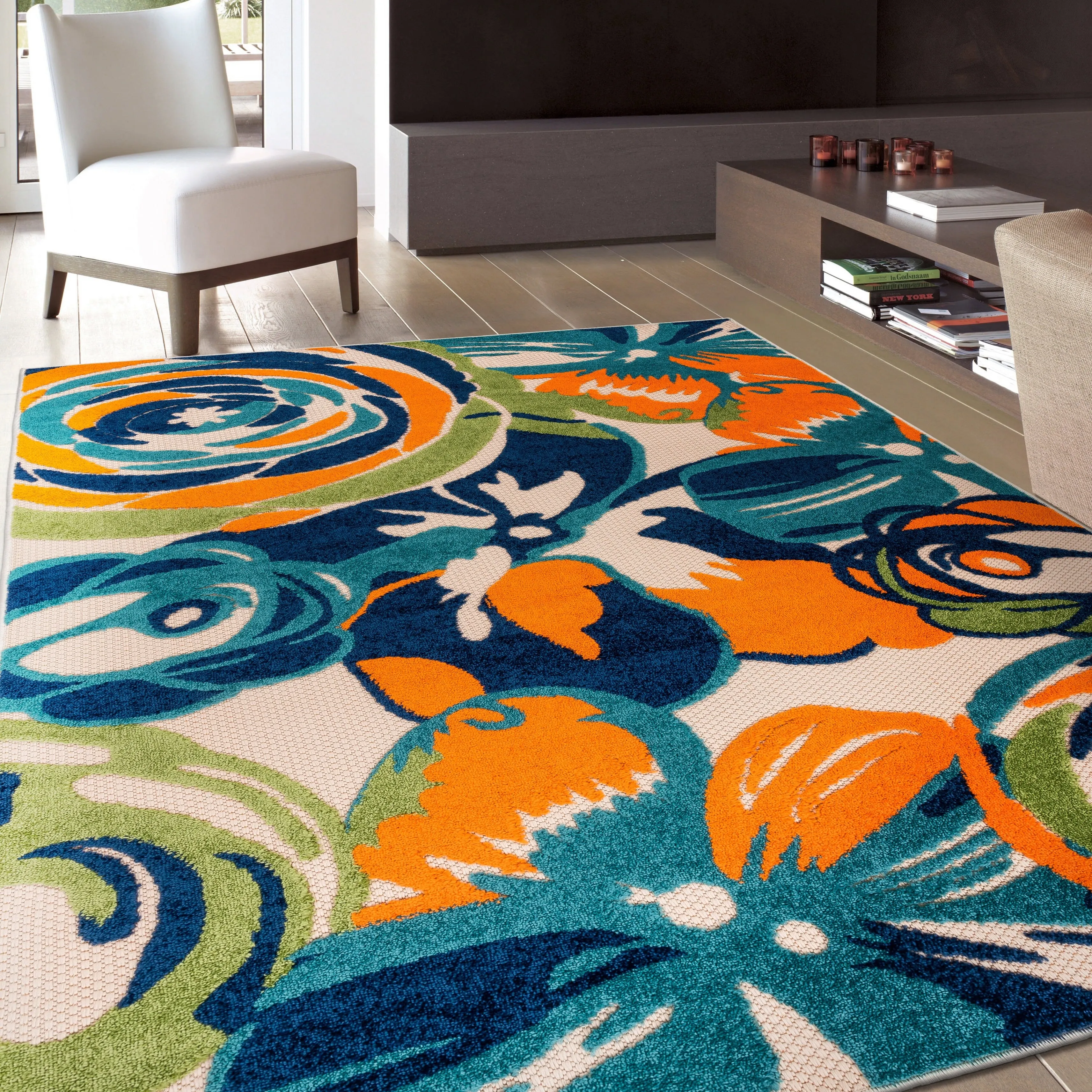 World Rug Gallery Modern Floral Indoor/Outdoor Area Rug