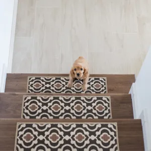 World Rug Gallery Modern Moroccan Trellis Non-slip Nylon Stair Treads