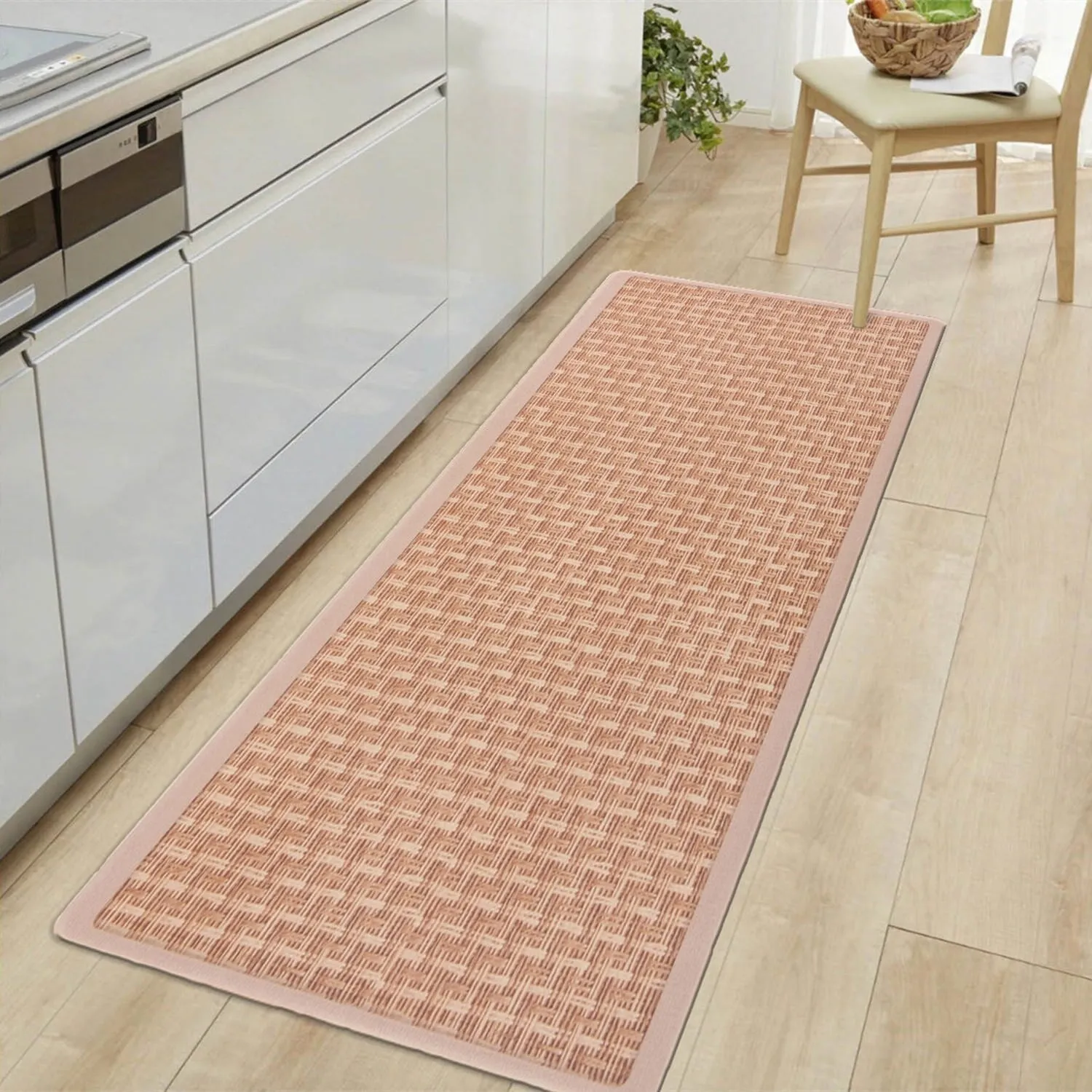 World Rug Gallery Natural Border Anti-Fatigue Standing Mat