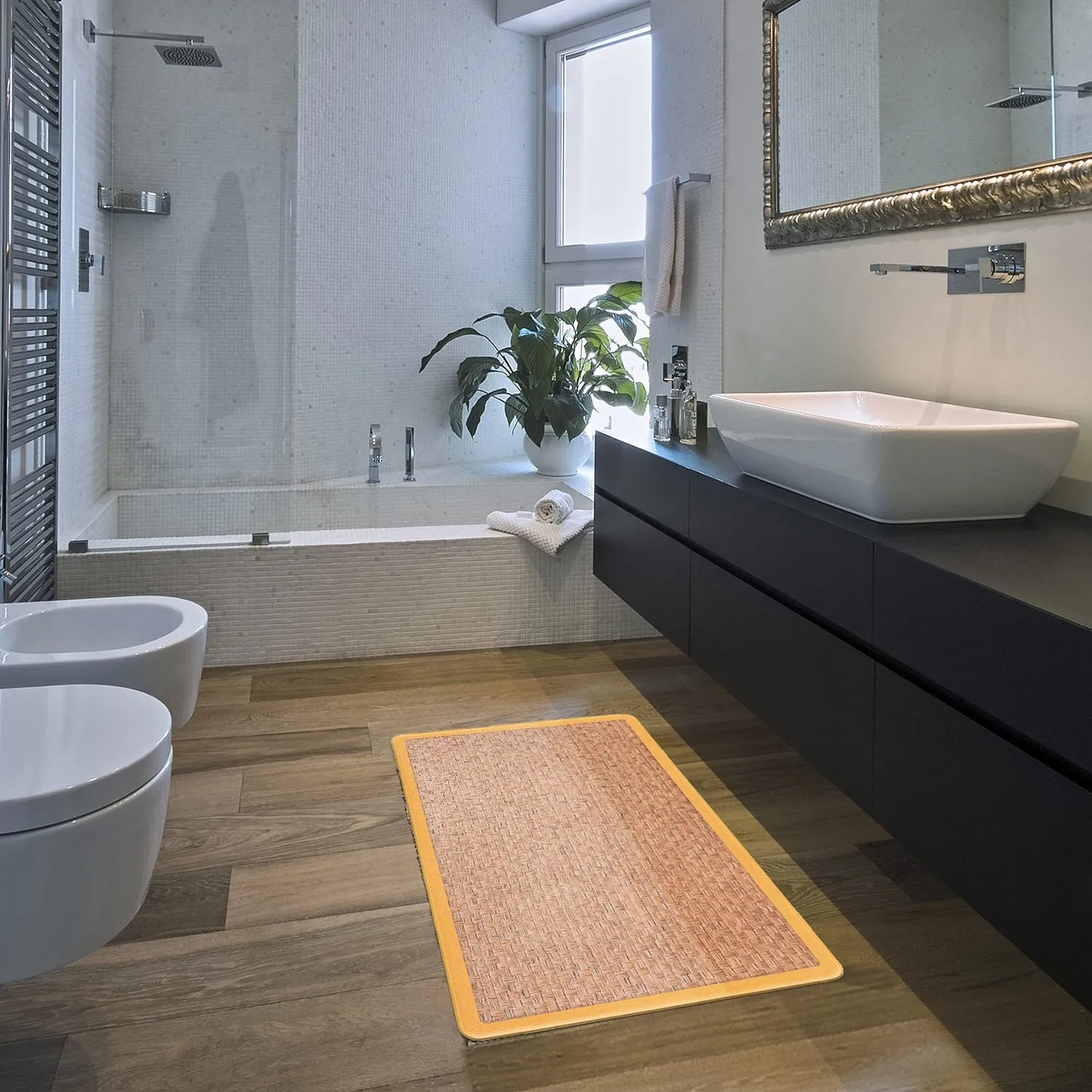 World Rug Gallery Natural Border Anti-Fatigue Standing Mat