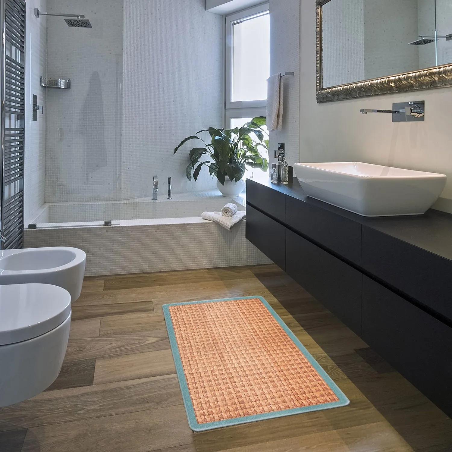 World Rug Gallery Natural Border Anti-Fatigue Standing Mat