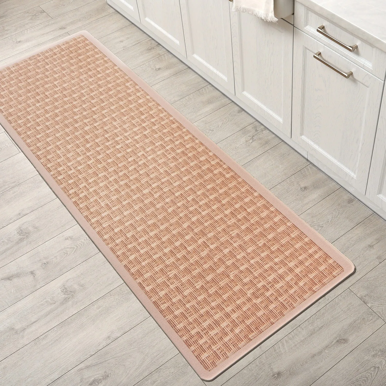 World Rug Gallery Natural Border Anti-Fatigue Standing Mat