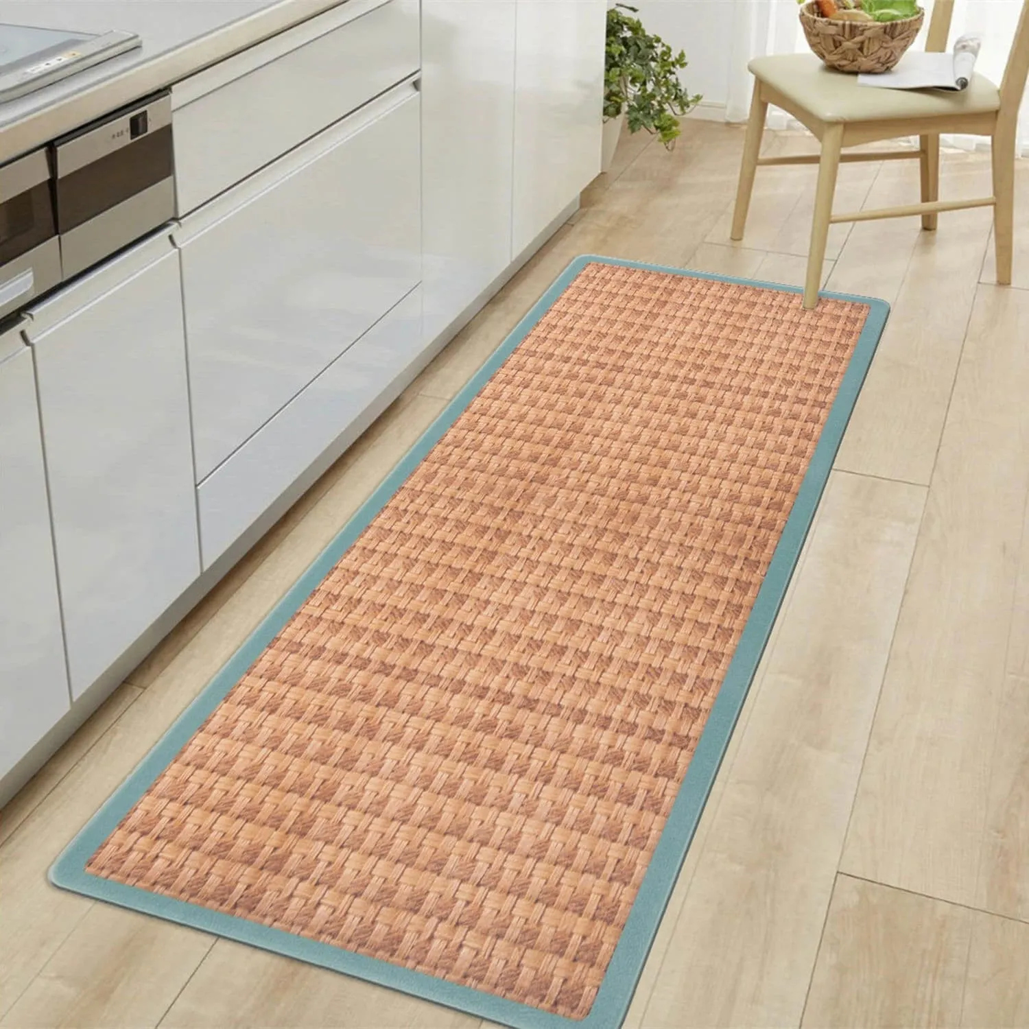 World Rug Gallery Natural Border Anti-Fatigue Standing Mat