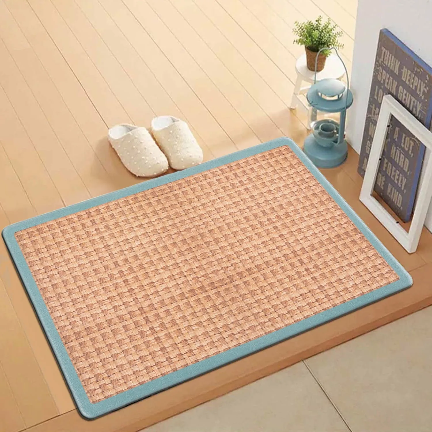 World Rug Gallery Natural Border Anti-Fatigue Standing Mat