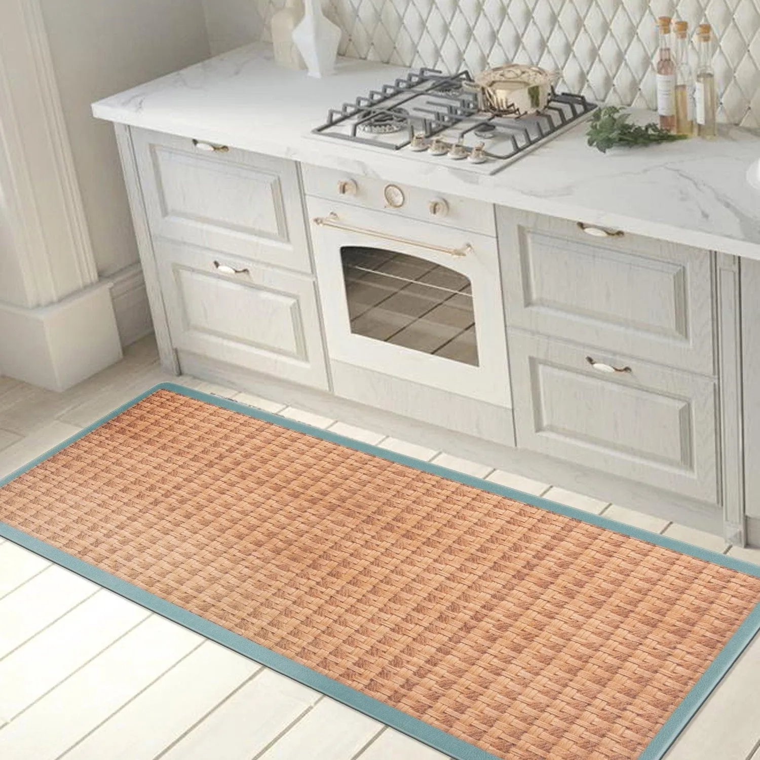 World Rug Gallery Natural Border Anti-Fatigue Standing Mat