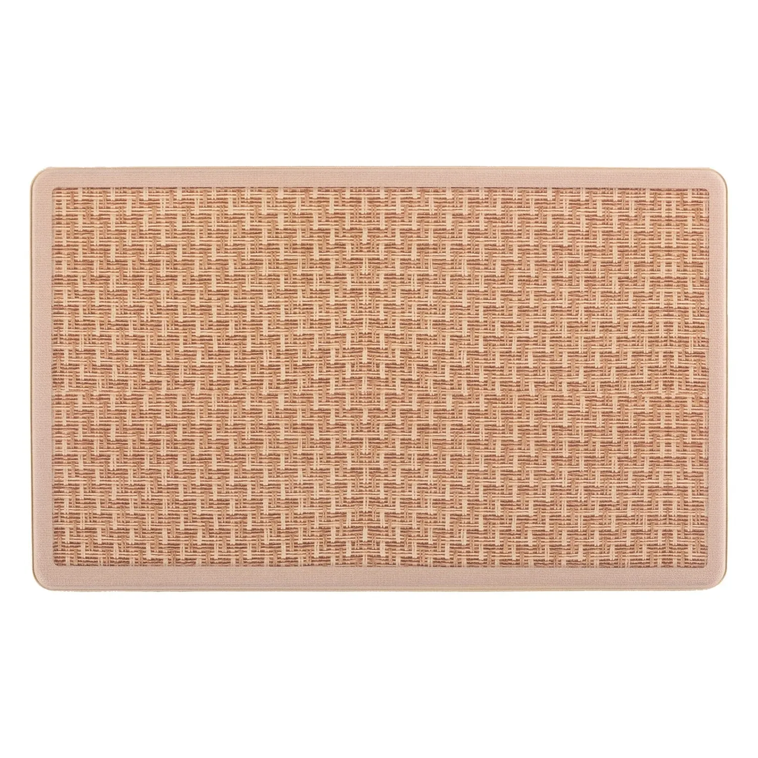 World Rug Gallery Natural Border Anti-Fatigue Standing Mat